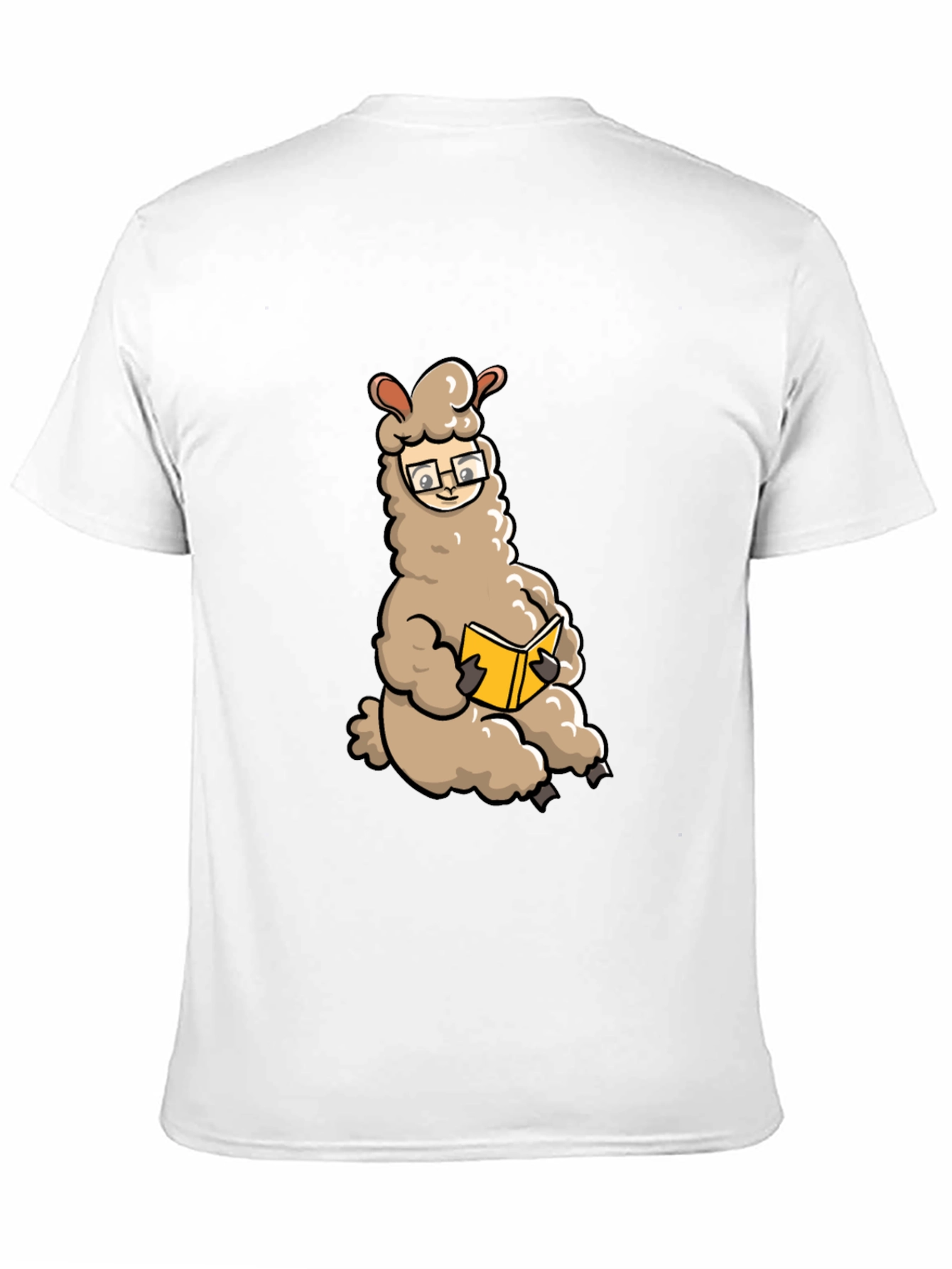 Llama Reading Book Graphic Tee - Black