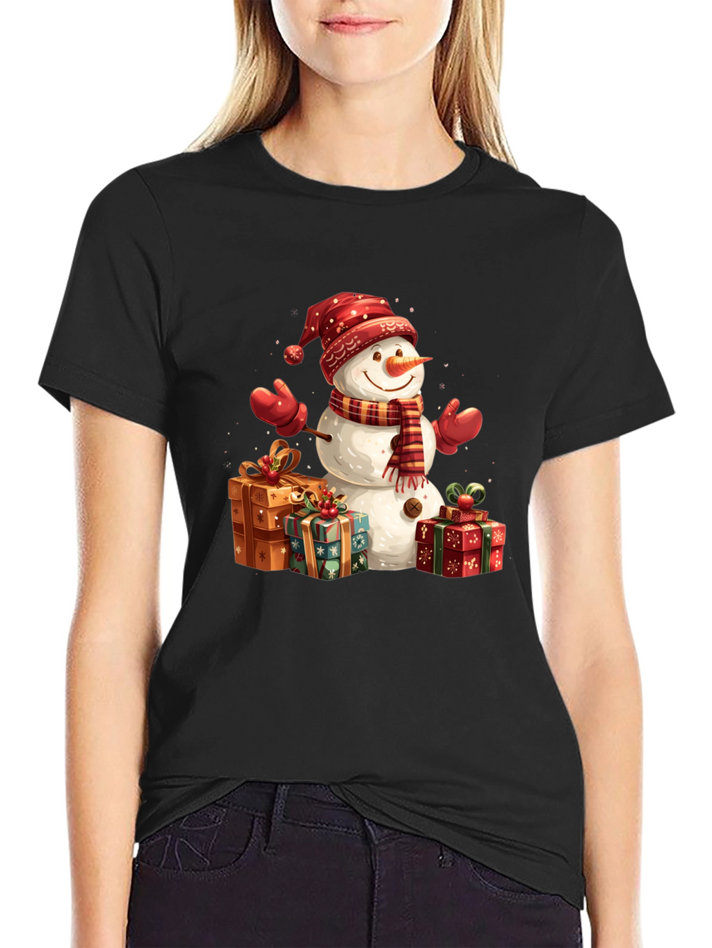 Festive Snowman Graphic Tee