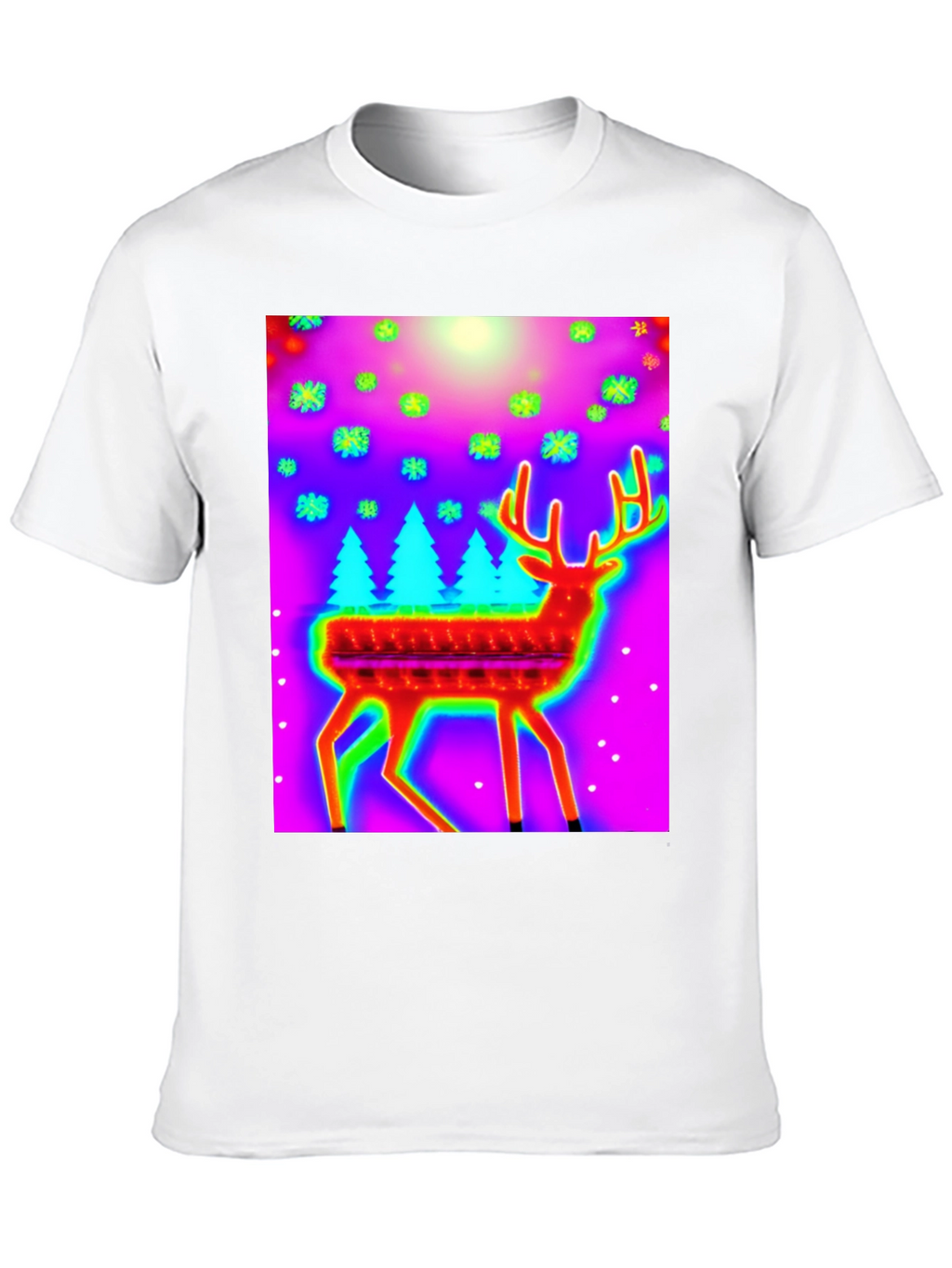 Festive Deer Graphic Tee - Holiday Style