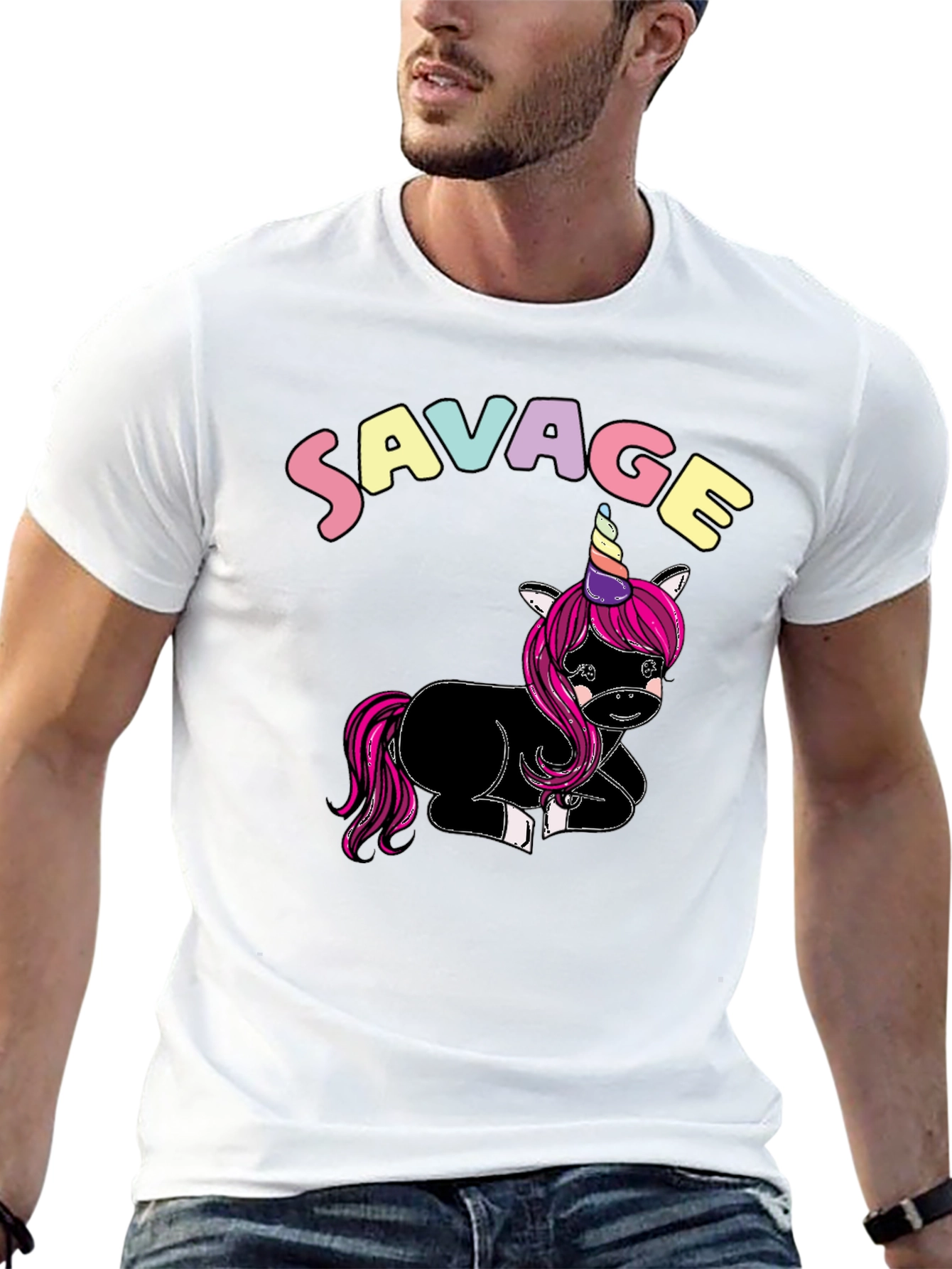 Savage Unicorn Graphic T-Shirt