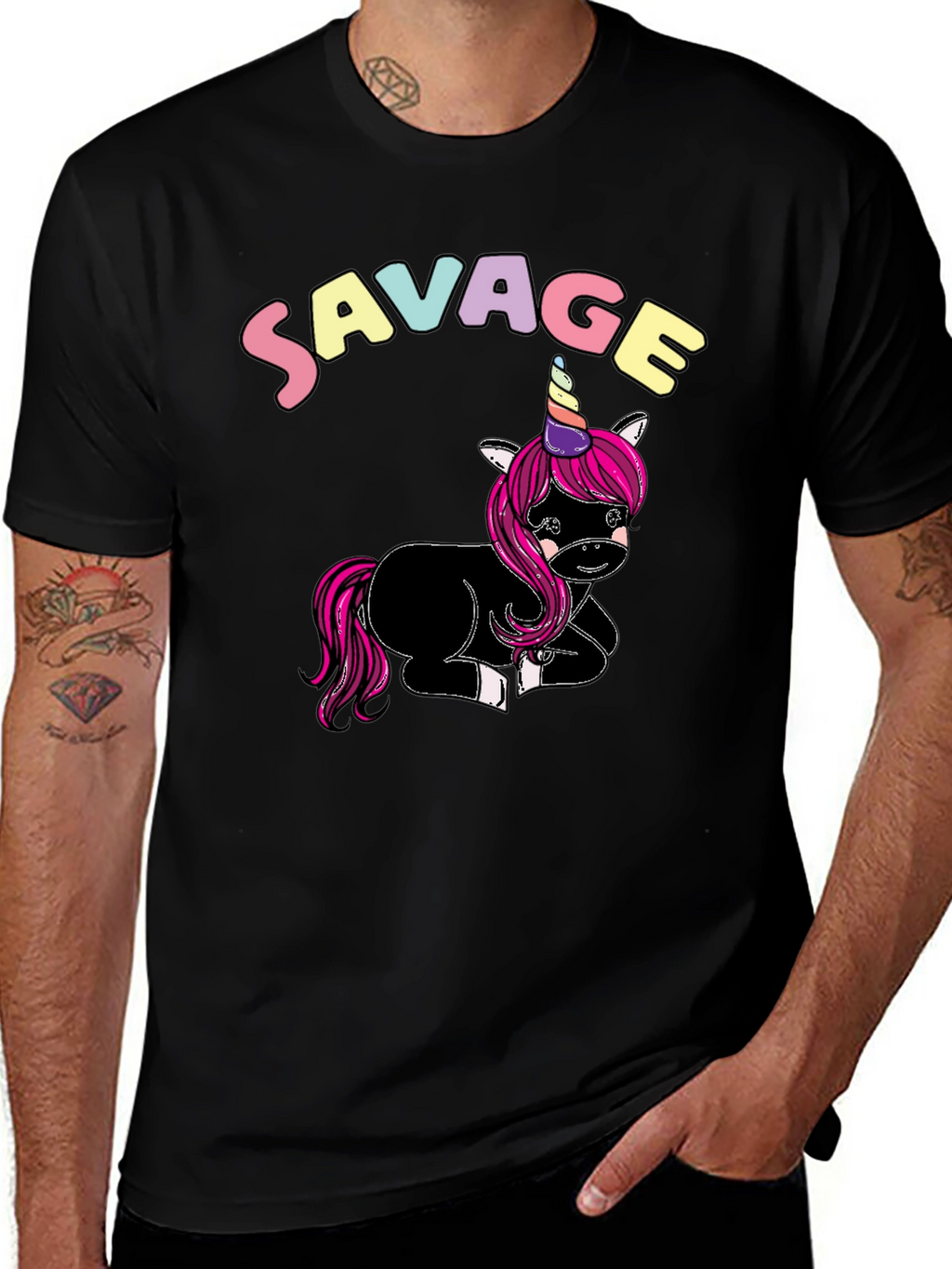 Savage Unicorn Graphic T-Shirt