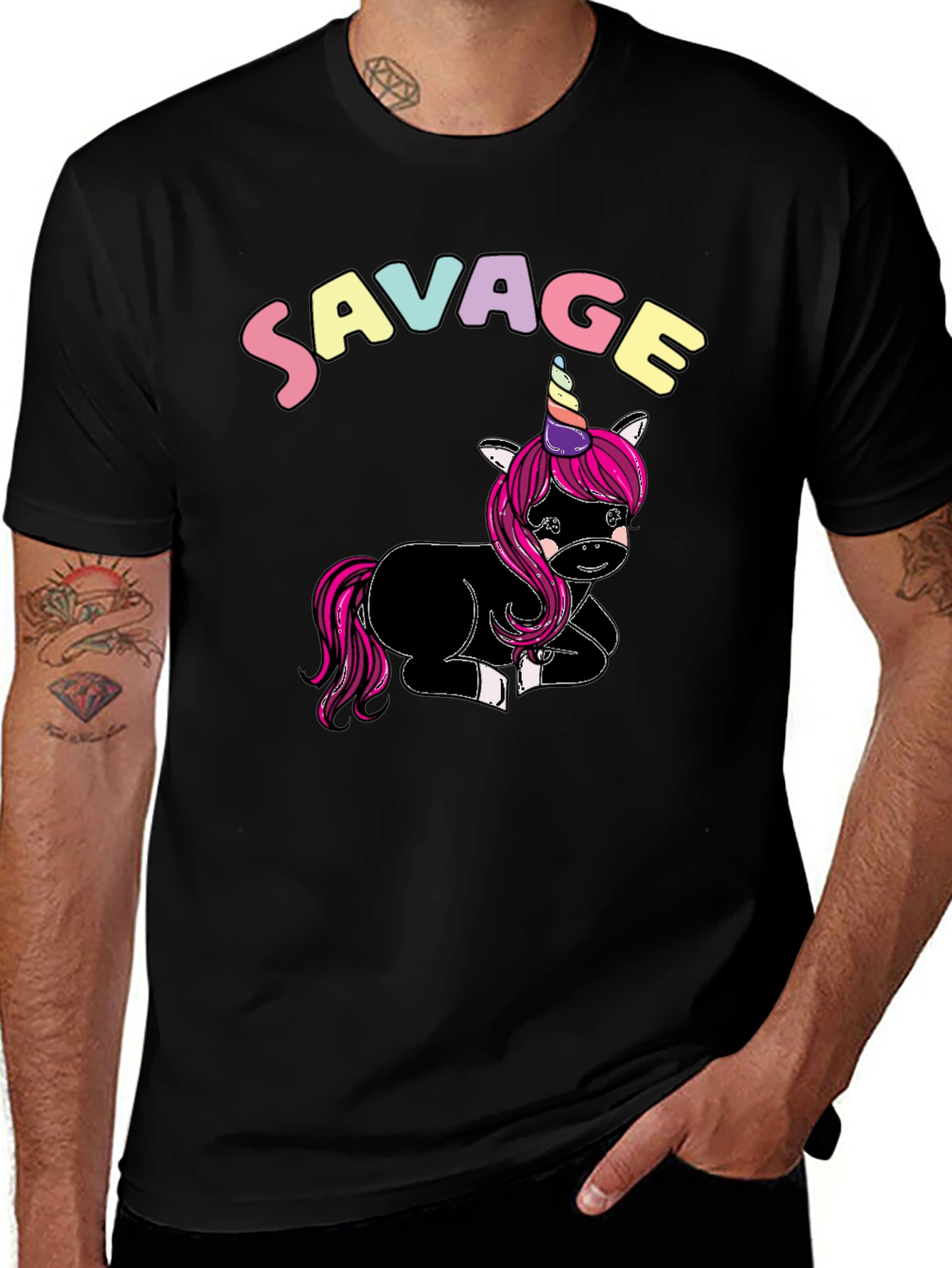 Savage Unicorn Graphic T-Shirt