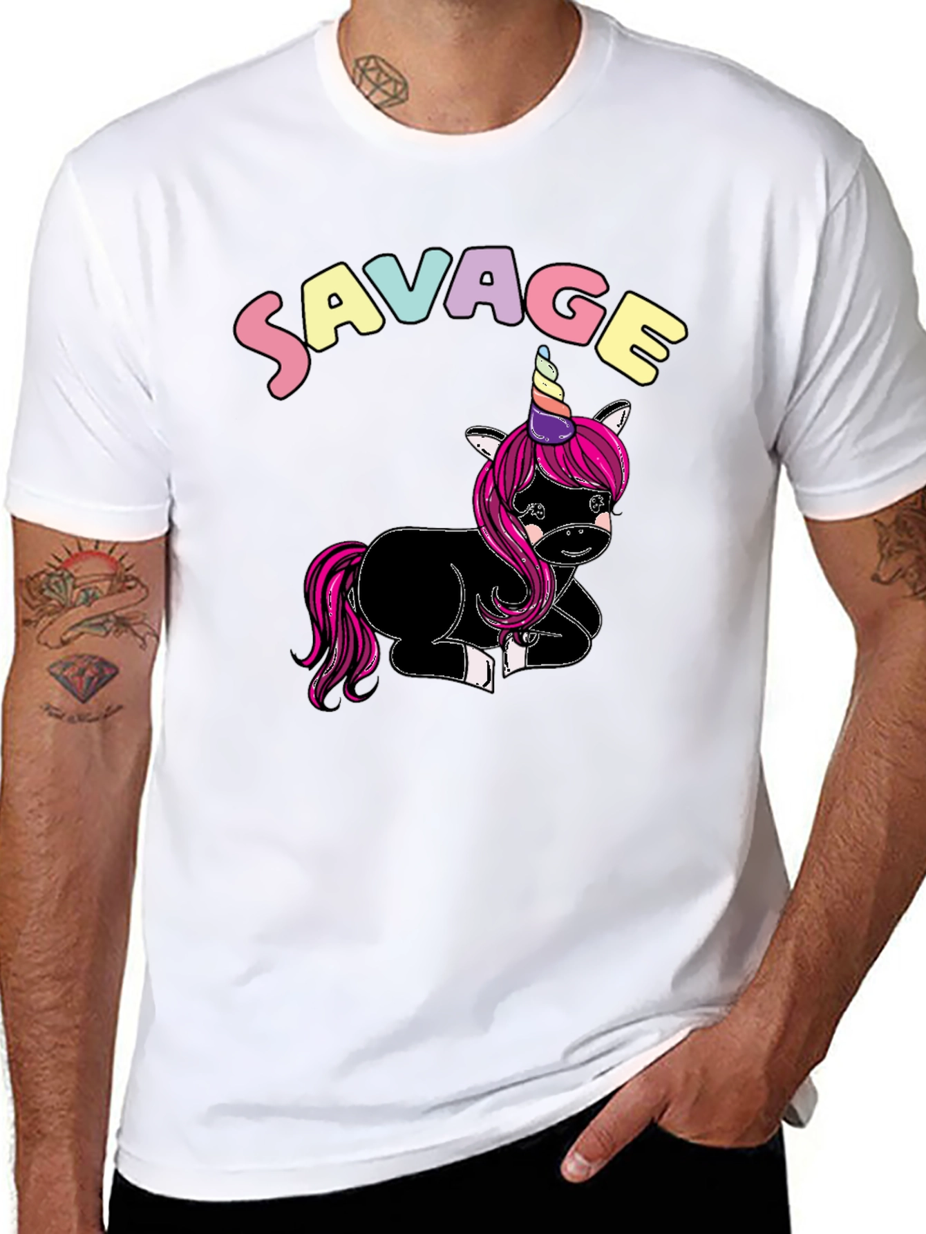 Savage Unicorn Graphic T-Shirt