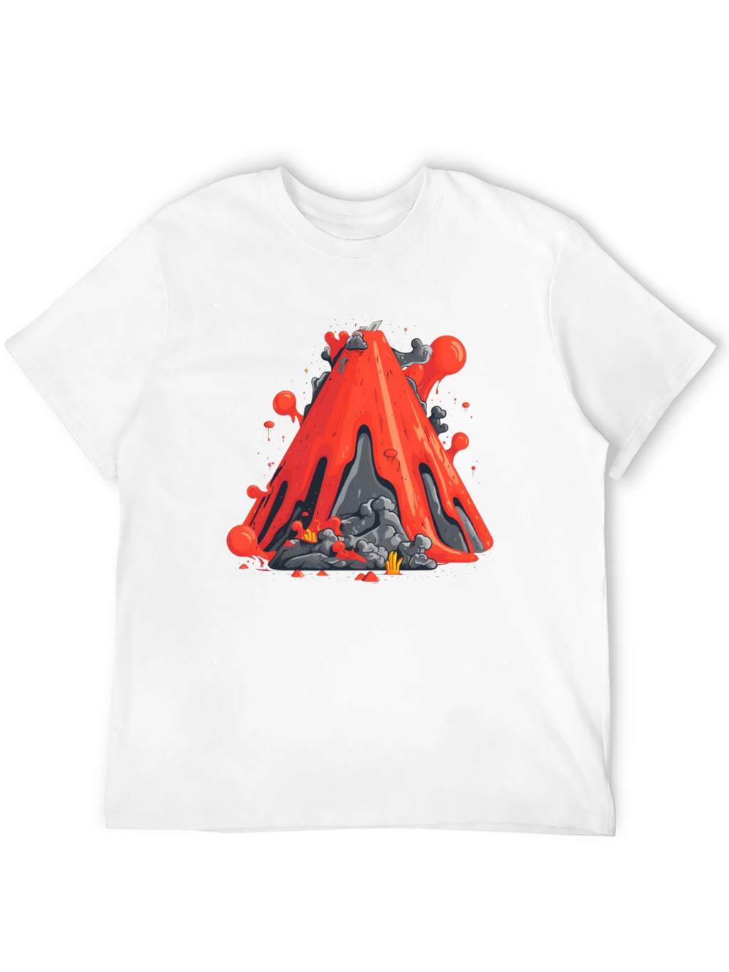Volcano Lava Graphic Tee - Black Cotton T-Shirt
