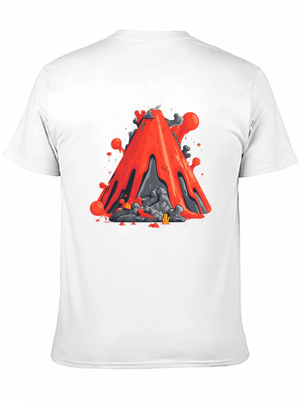 Volcano Lava Graphic Tee - Black Cotton T-Shirt