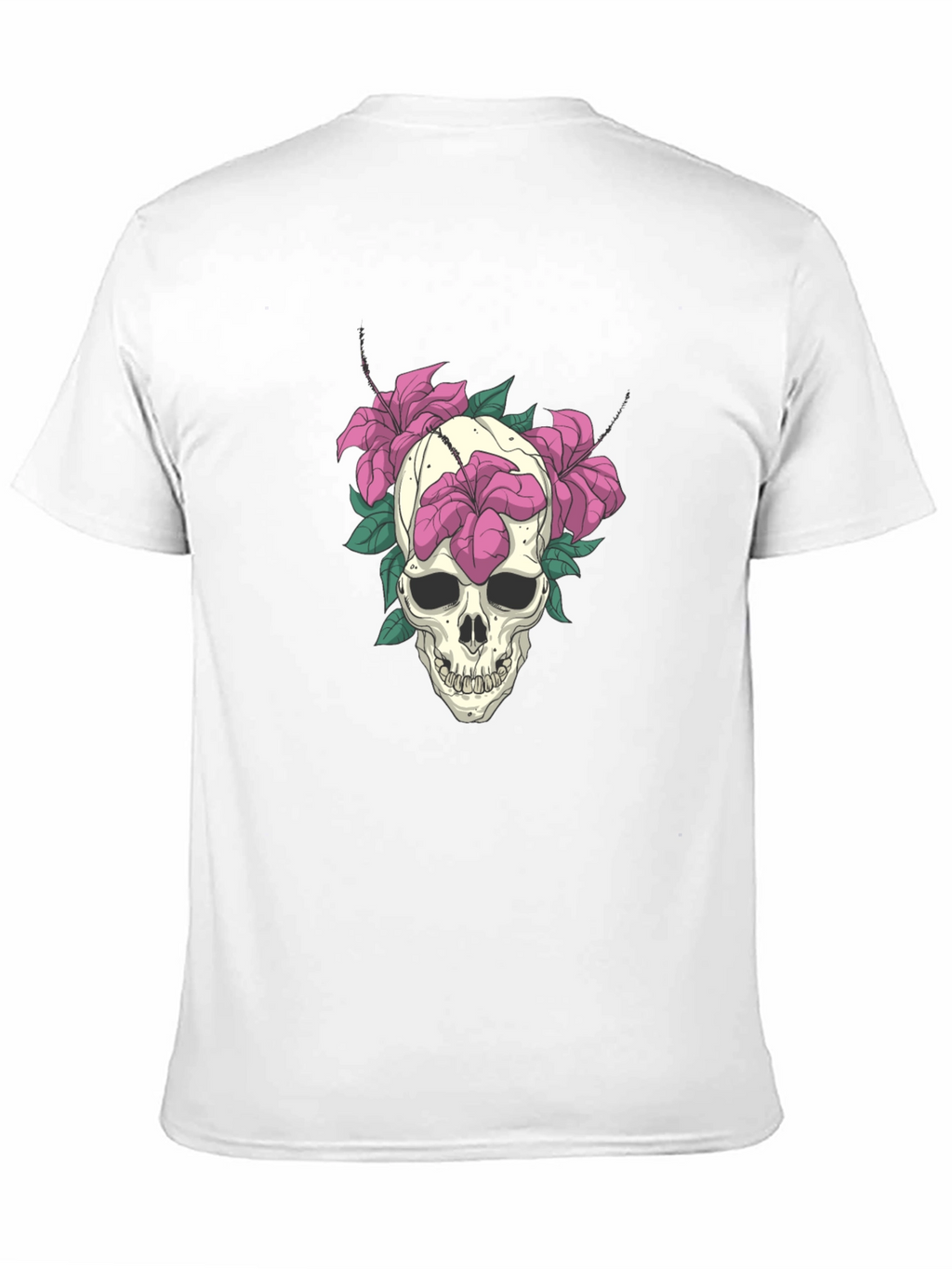Skull & Floral Graphic Tee - Edgy Style