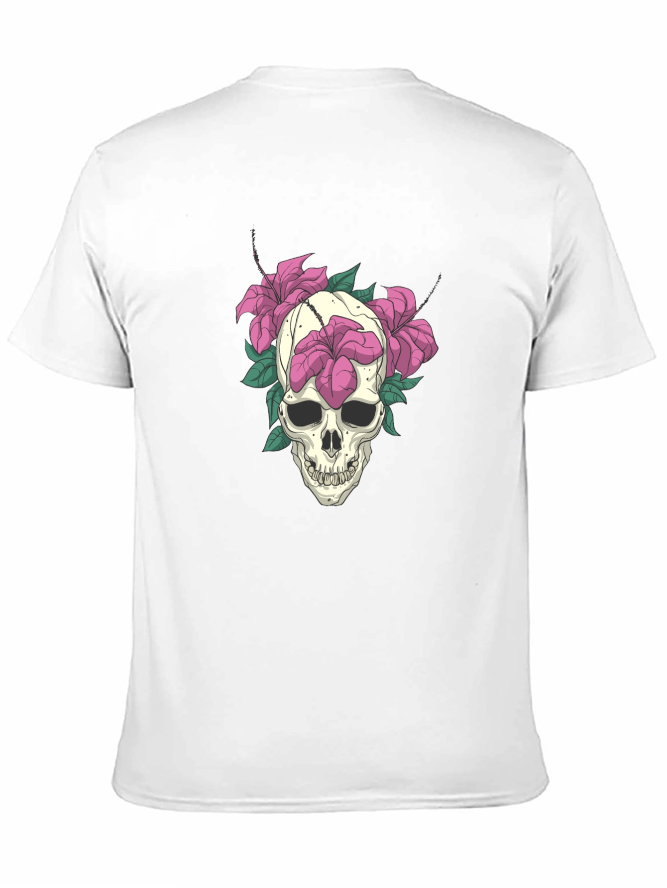 Skull & Floral Graphic Tee - Edgy Style