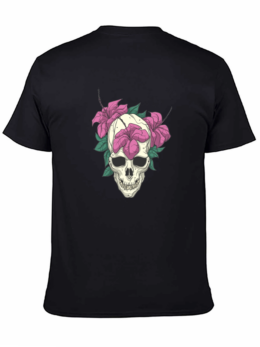Skull & Floral Graphic Tee - Edgy Style