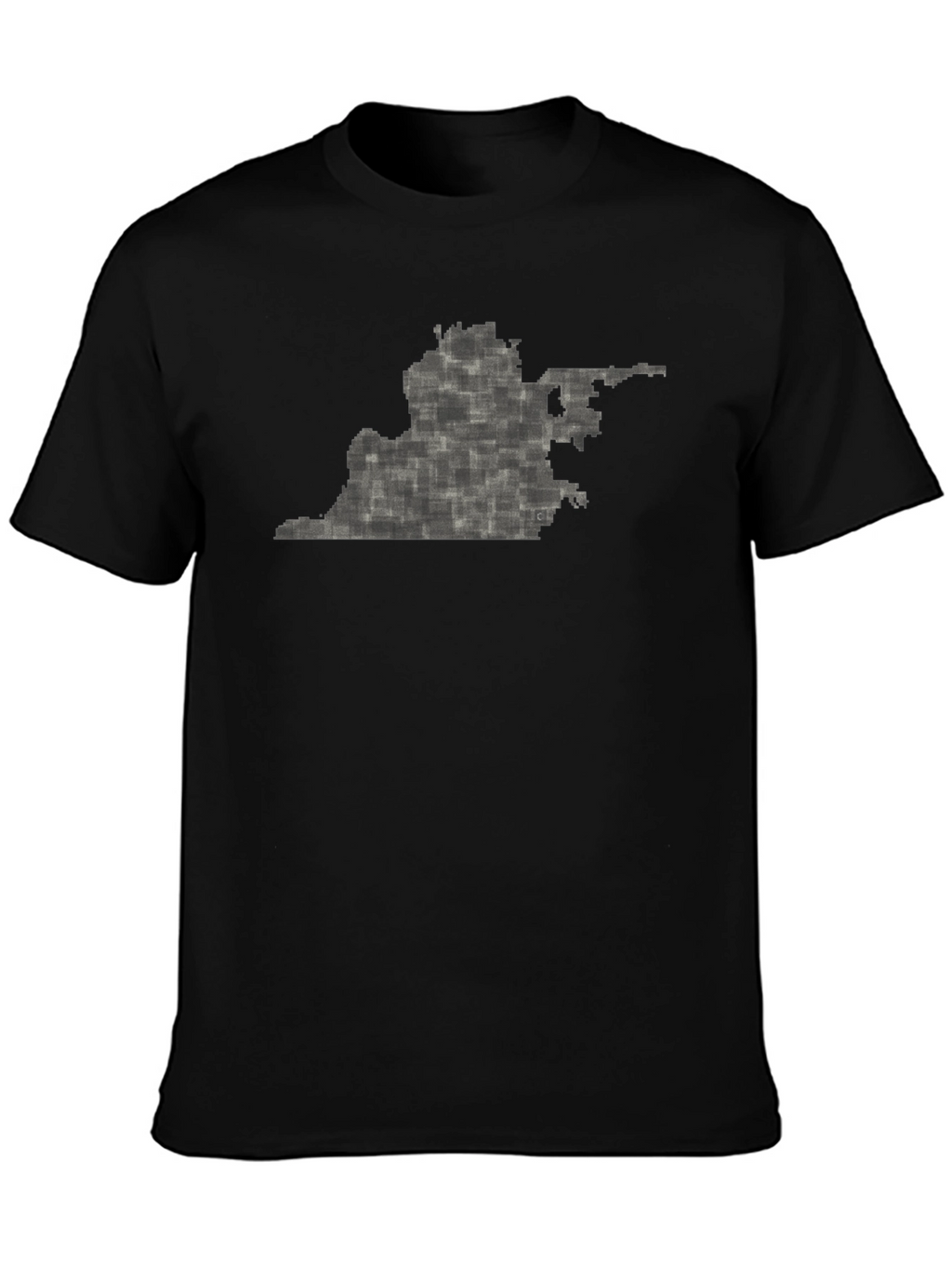 Virginia State Pixel Art Black T-Shirt