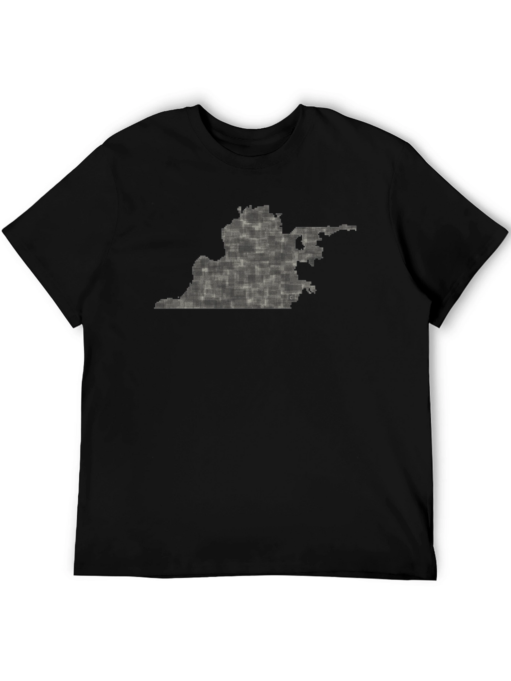 Virginia State Pixel Art Black T-Shirt