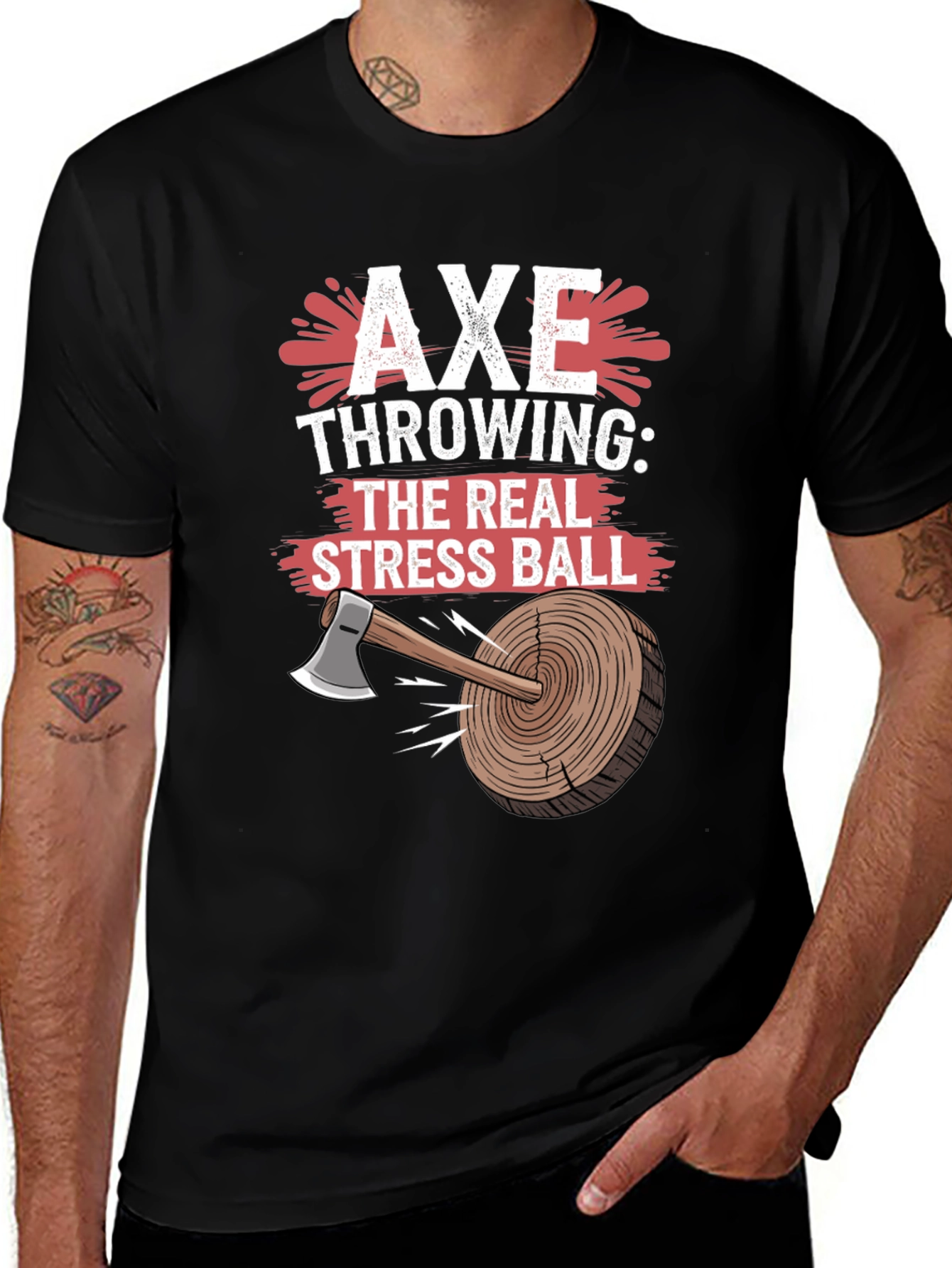 Axe Throwing Stress Ball T-Shirt