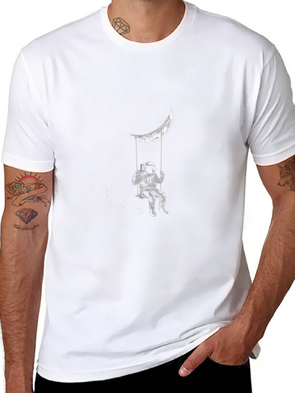 Astronaut Moon Swing Graphic T-Shirt - Relaxed Fit