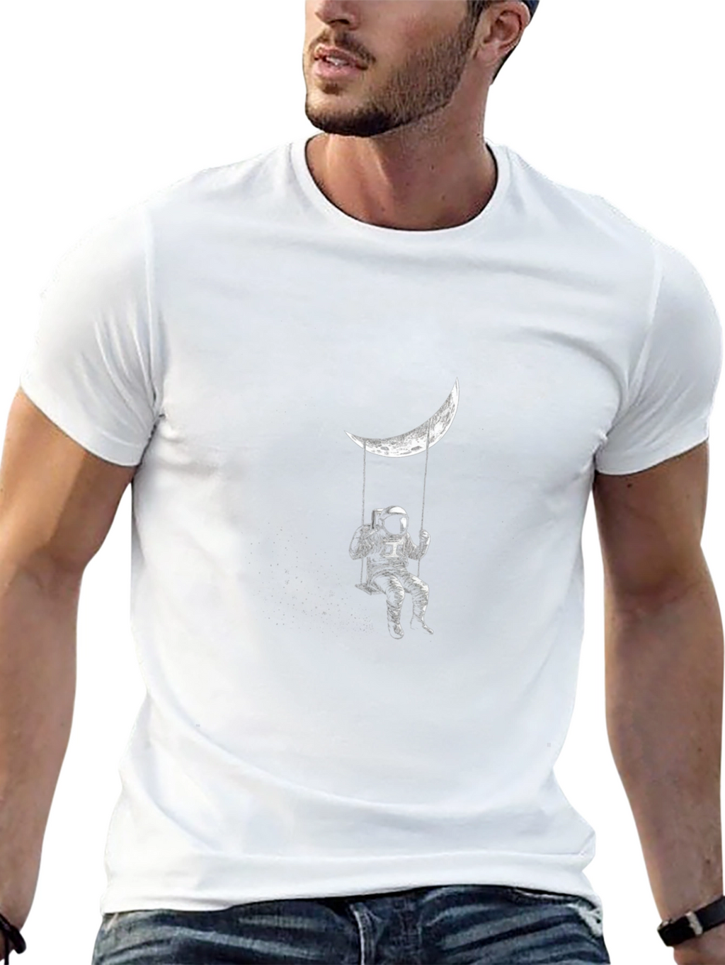 Astronaut Moon Swing Graphic T-Shirt - Relaxed Fit