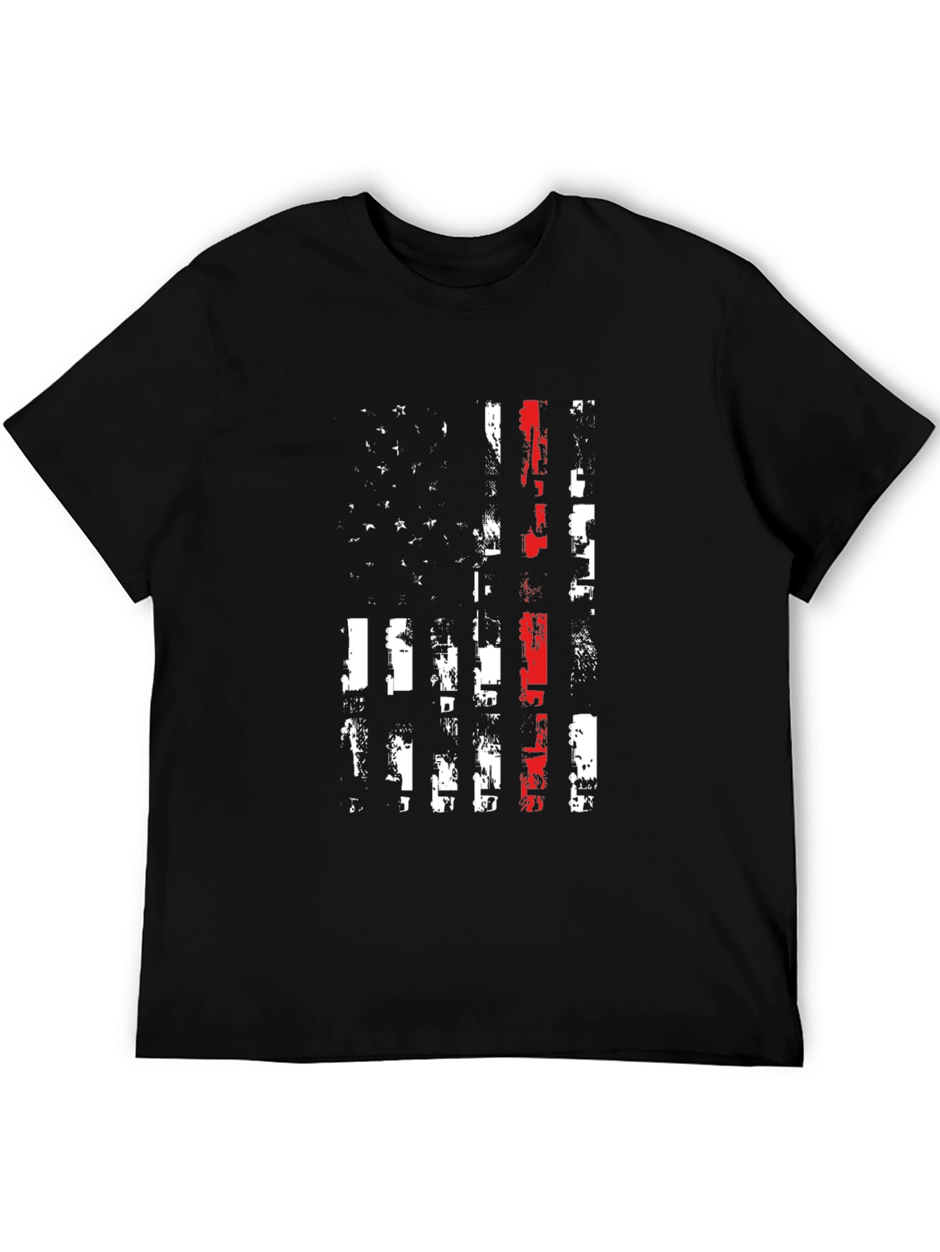 American Flag Thin Red Line T-Shirt - Firefighter Support