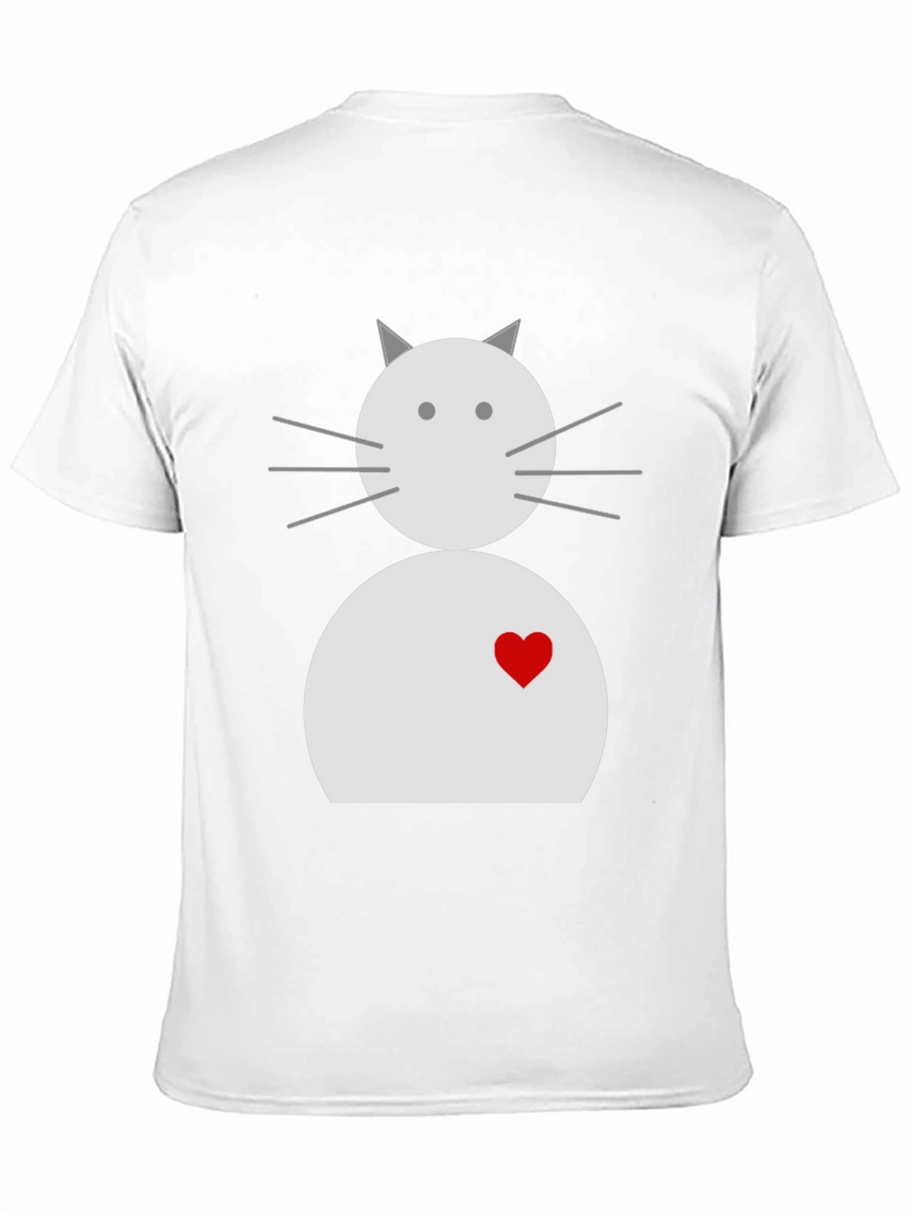 Cute Cat with Heart Black T-Shirt