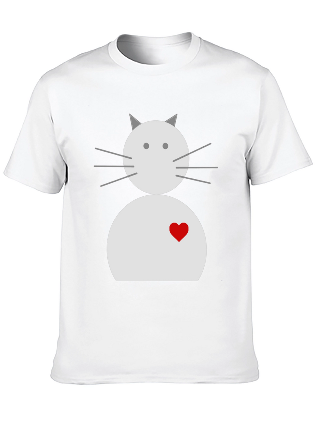Cute Cat with Heart Black T-Shirt