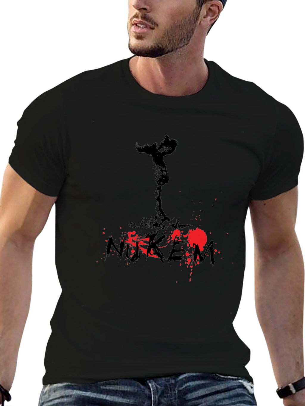 NUKEM Graphic Print Mens T-Shirt - Black