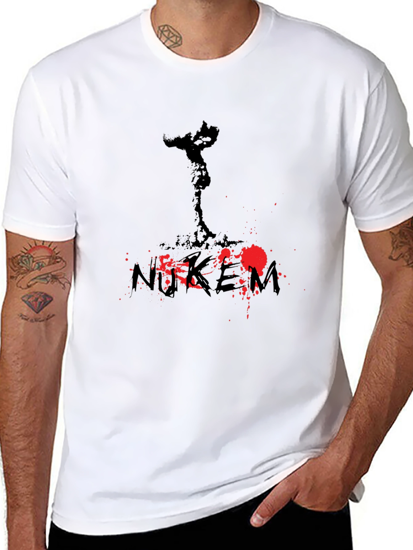 NUKEM Graphic Print Mens T-Shirt - Black