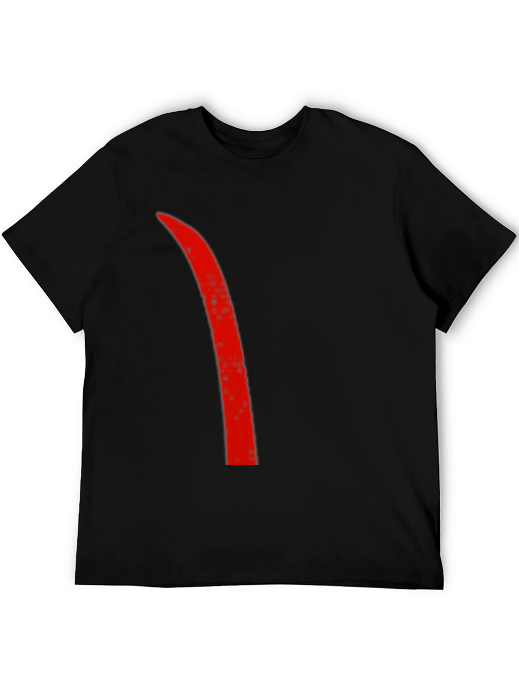 Mens Black T-Shirt with Red Accent Line