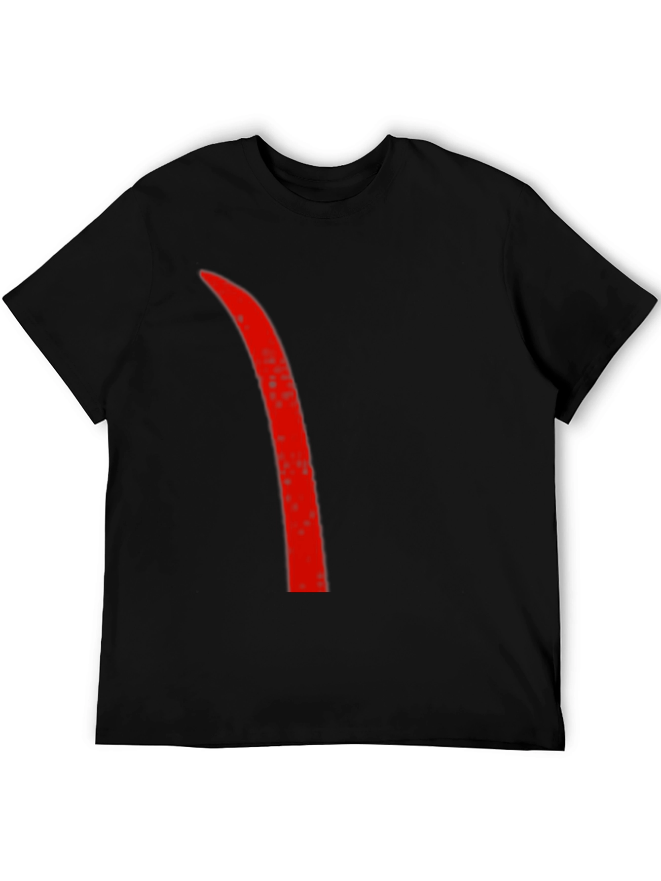Mens Black T-Shirt with Red Accent Line