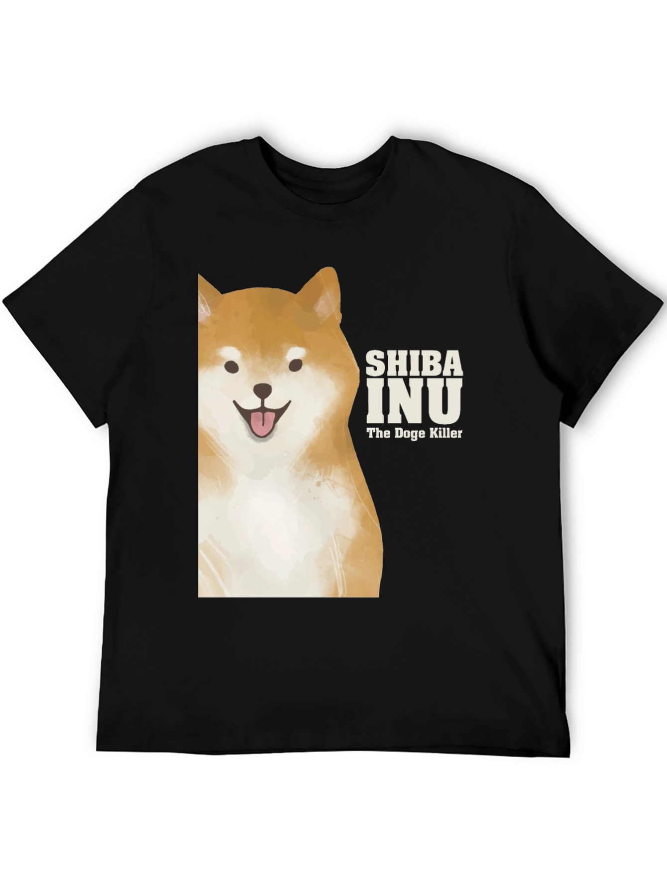 Shiba Inu Doge Killer Graphic Tee - Black Cotton T-Shirt