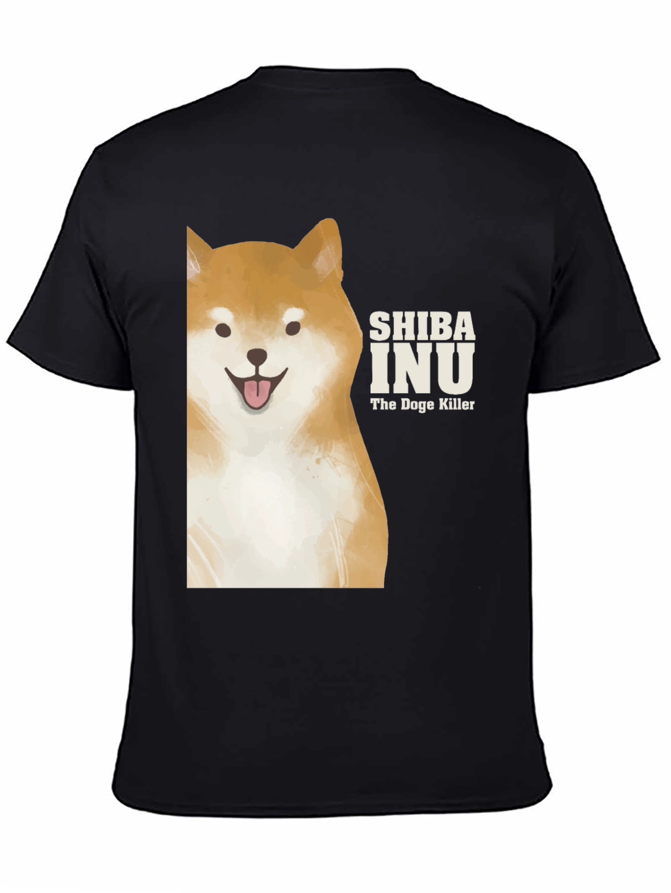 Shiba Inu Doge Killer Graphic Tee - Black Cotton T-Shirt