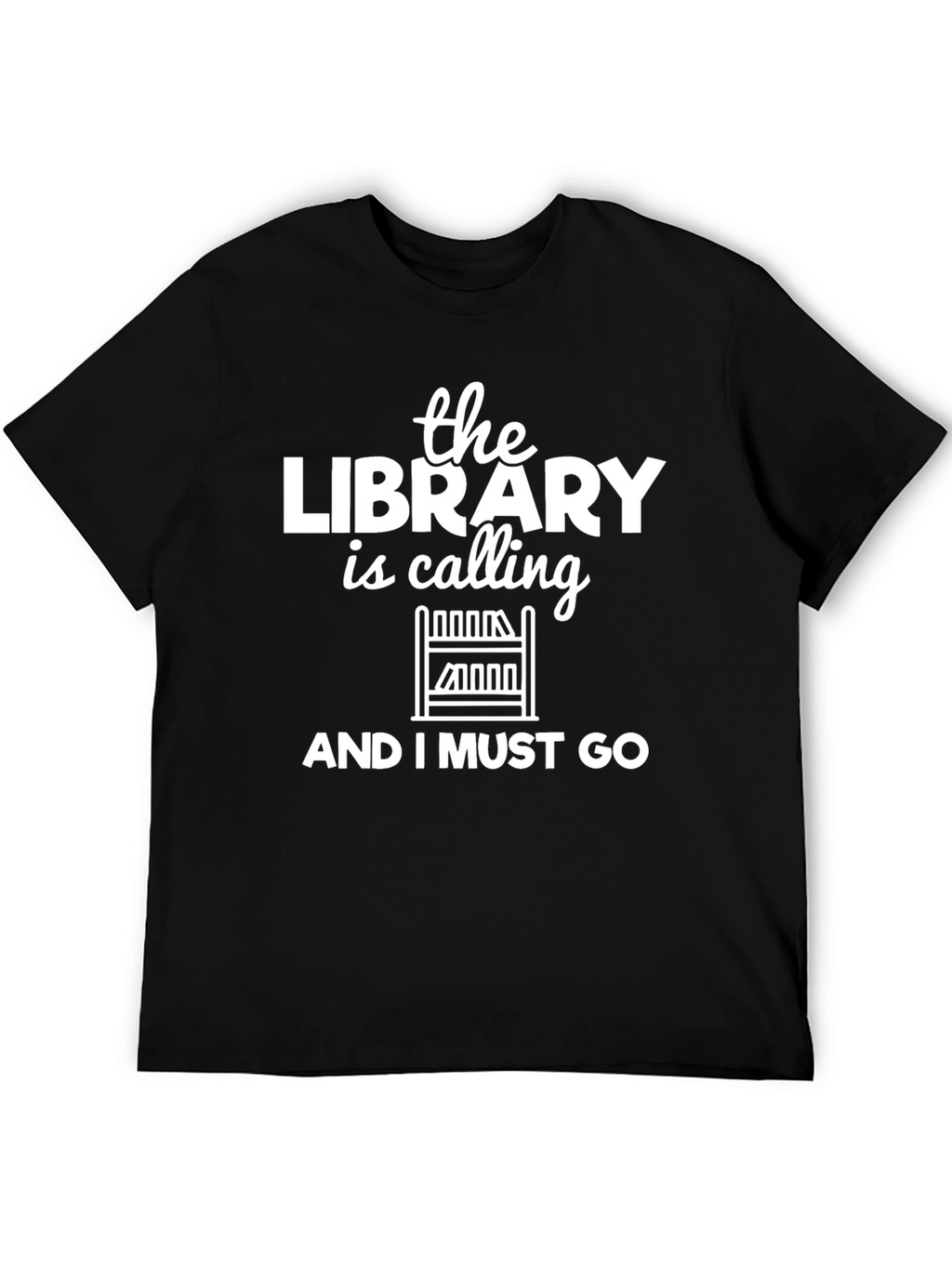 Library is Calling Black Graphic Tee