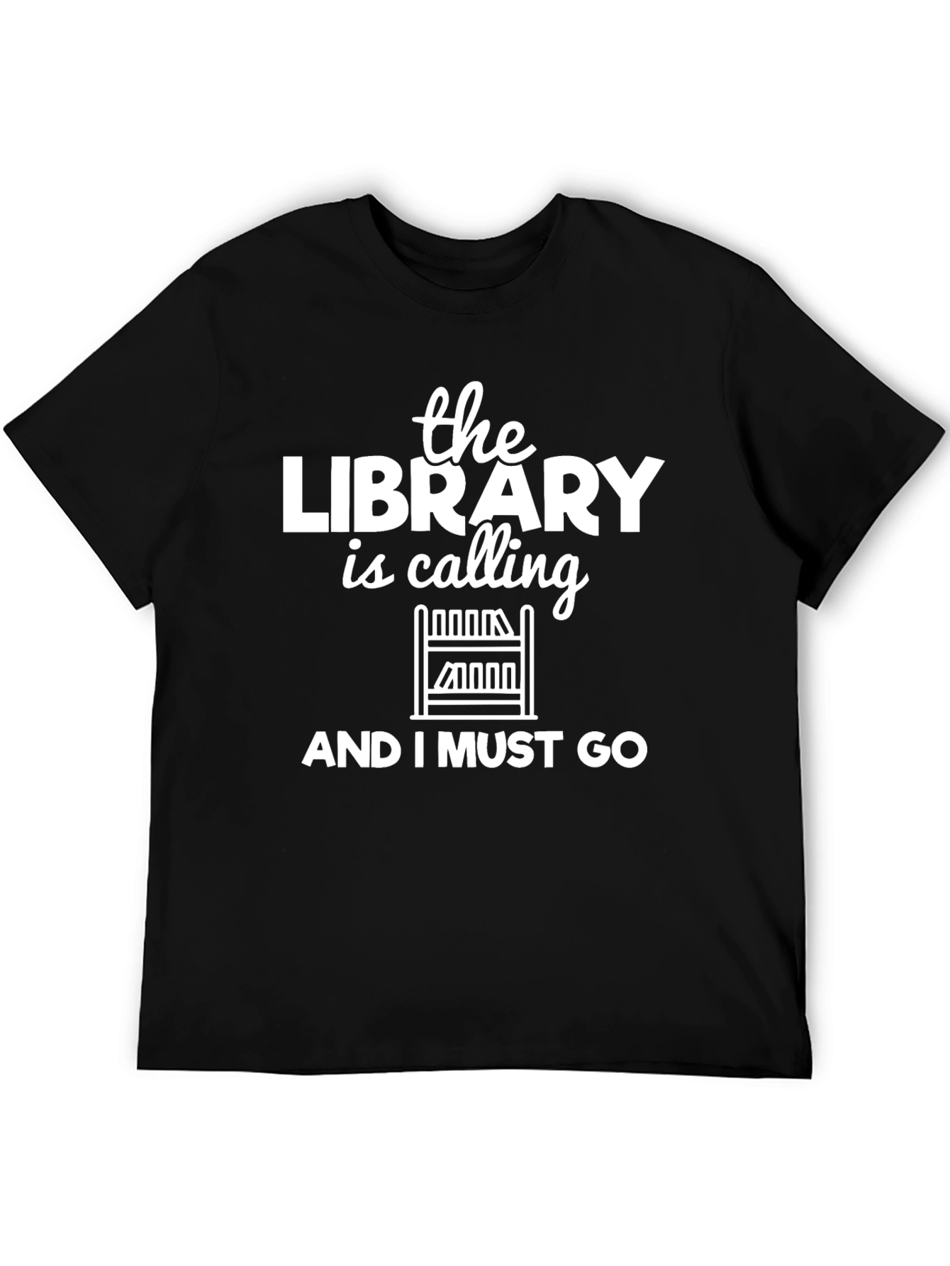 Library is Calling Black Graphic Tee