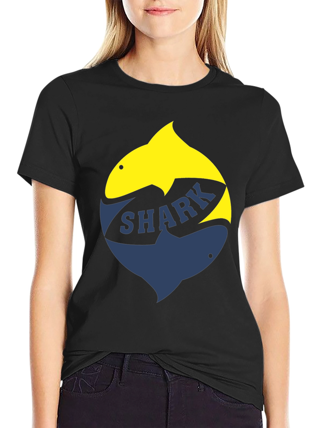 Shark Graphic T-Shirt - Stylish Two-Tone Design