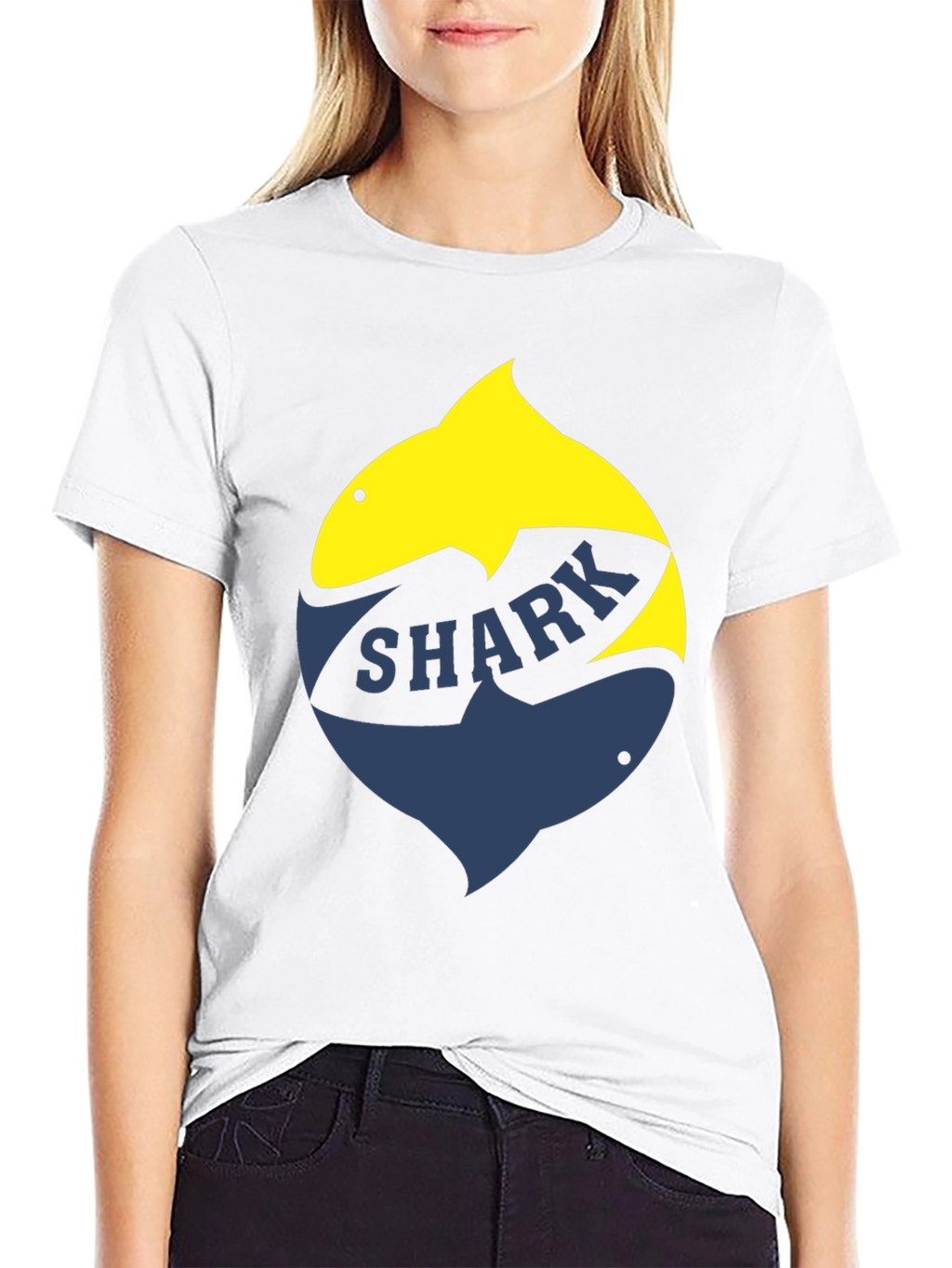 Shark Graphic T-Shirt - Stylish Two-Tone Design
