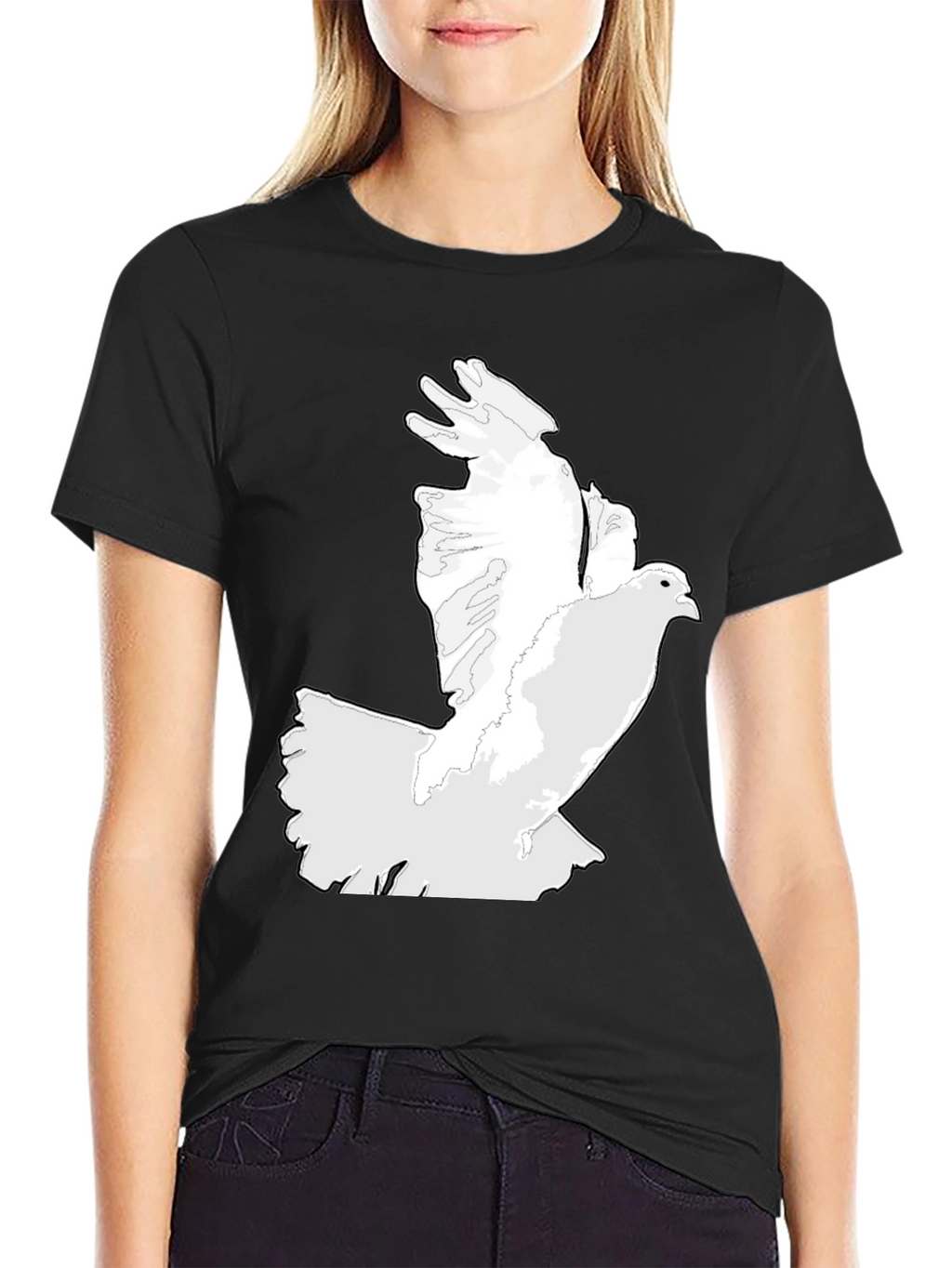 Dove Graphic Print Black T-Shirt
