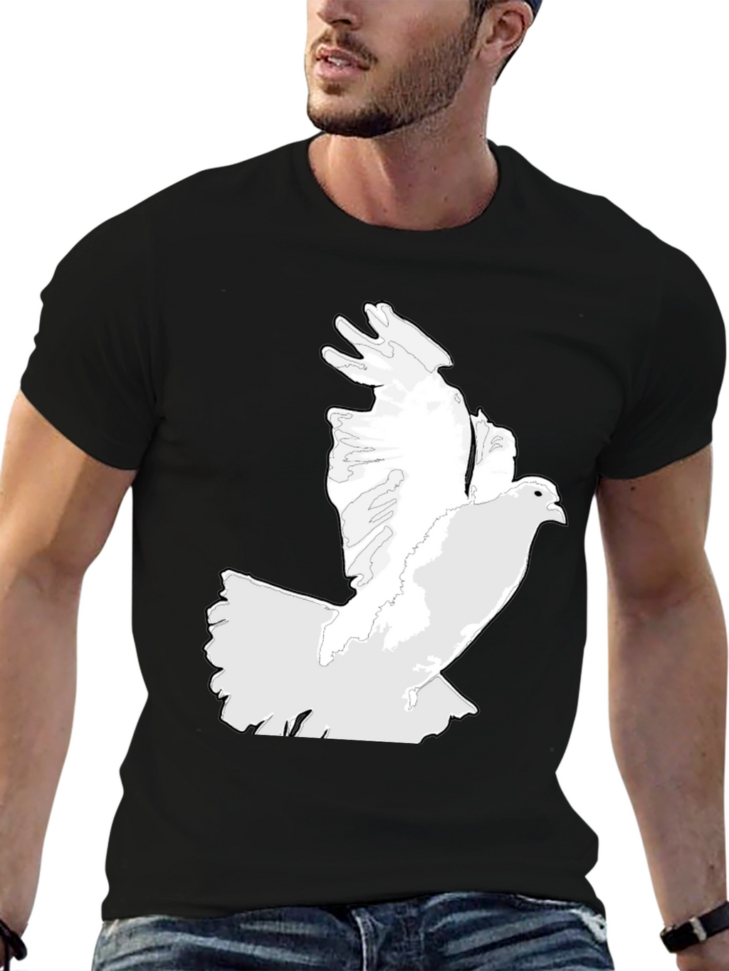 Dove Graphic Print Black T-Shirt