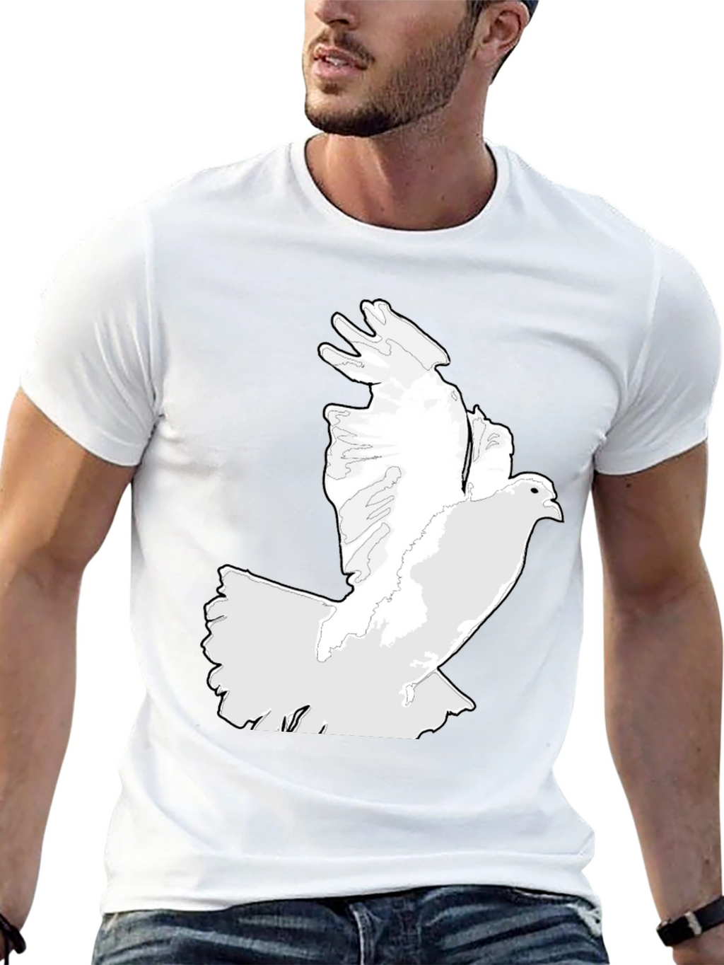 Dove Graphic Print Black T-Shirt