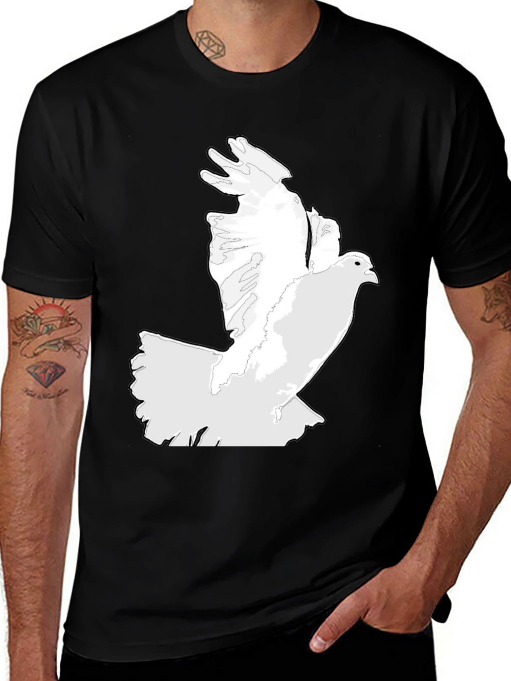 Dove Graphic Print Black T-Shirt