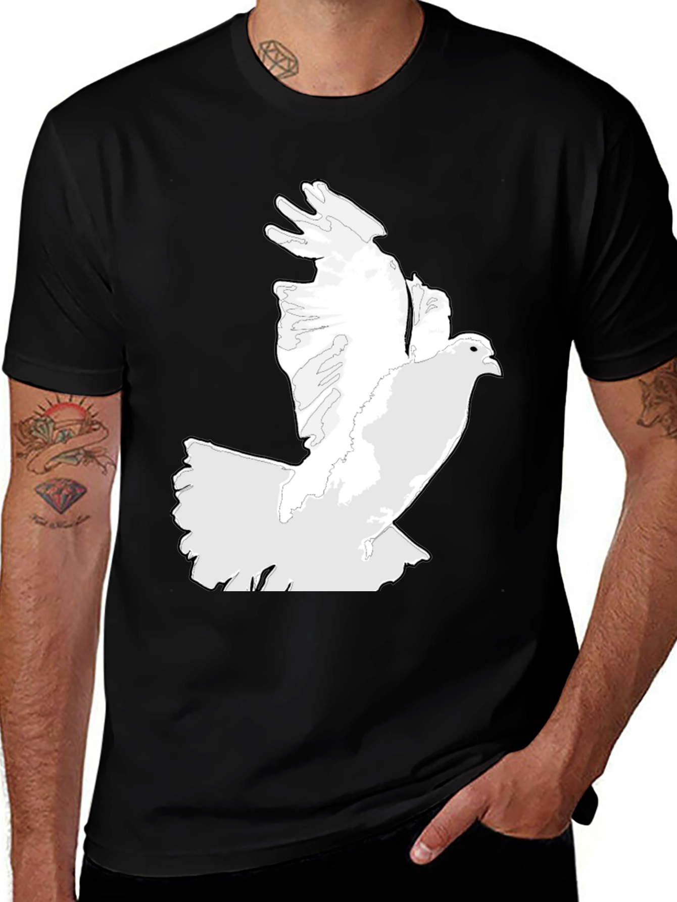 Dove Graphic Print Black T-Shirt