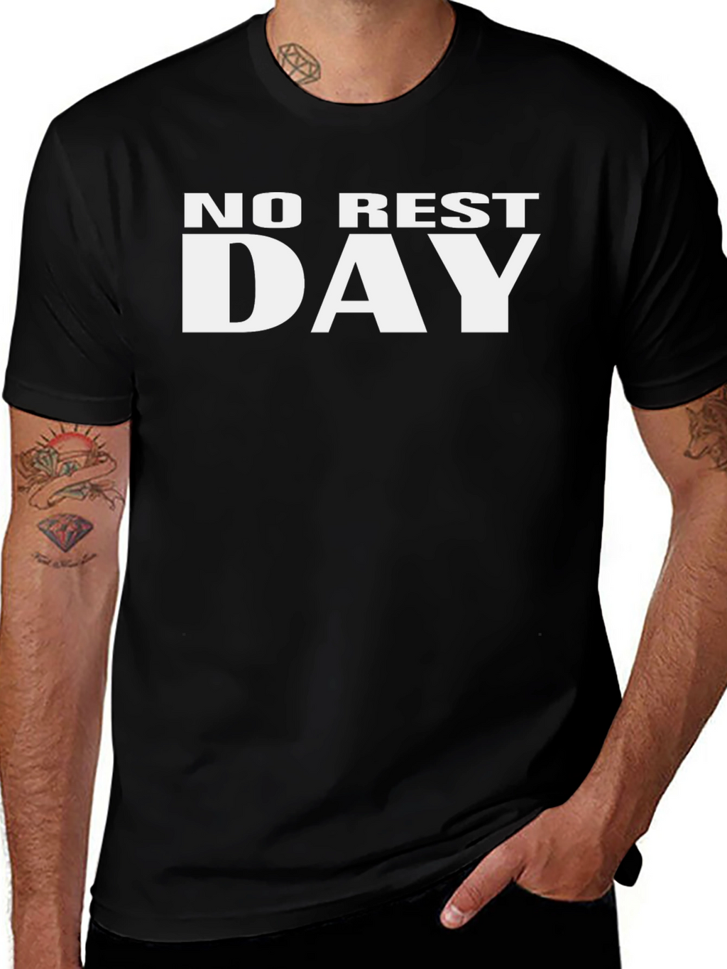 No Rest Day Black Graphic Tee