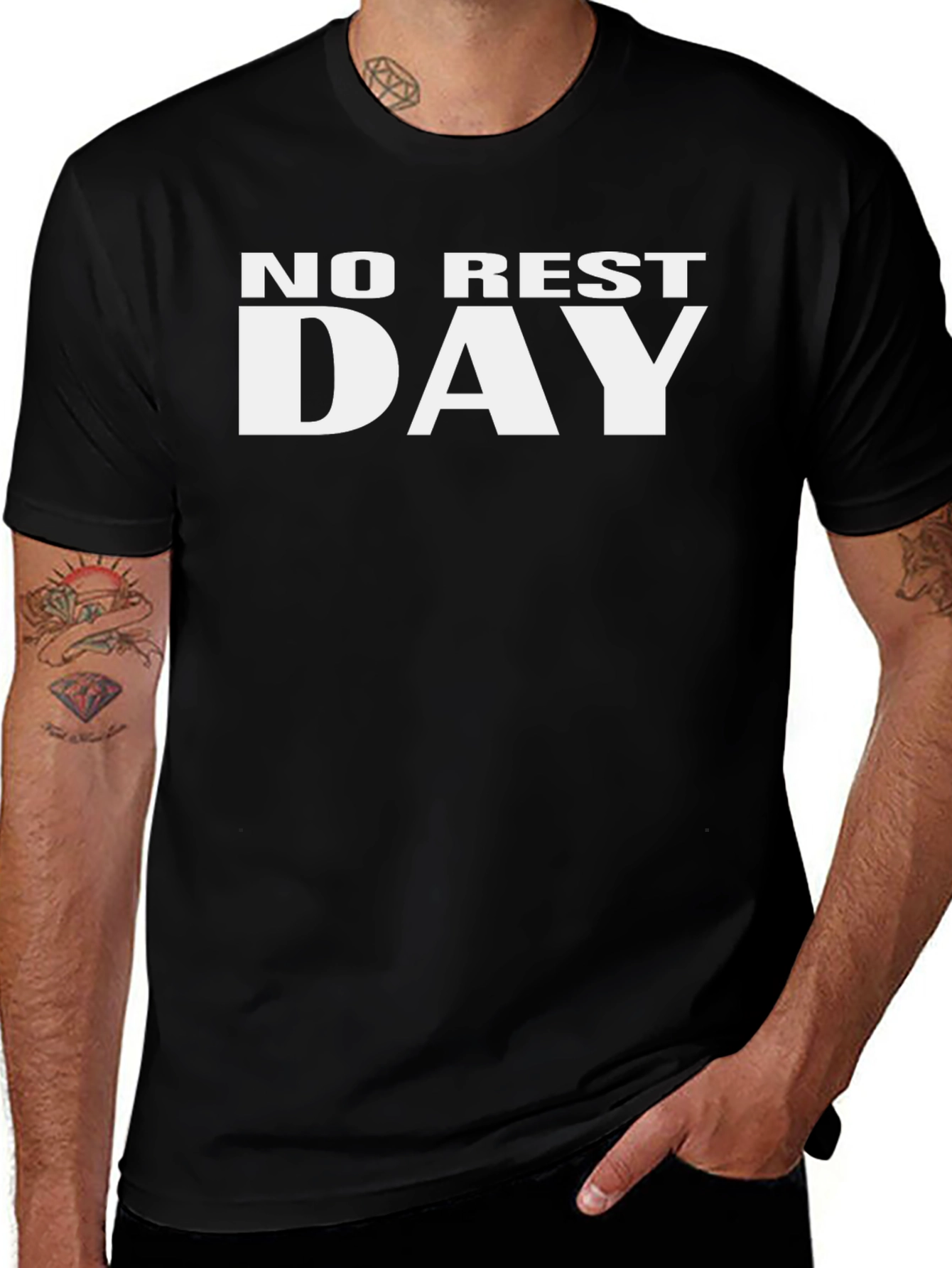 No Rest Day Black Graphic Tee