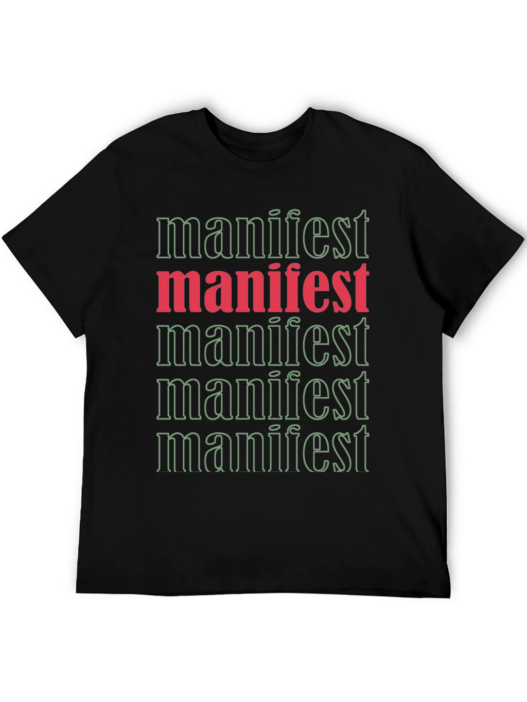 Manifest Graphic Tee - Black Cotton Casual T-Shirt