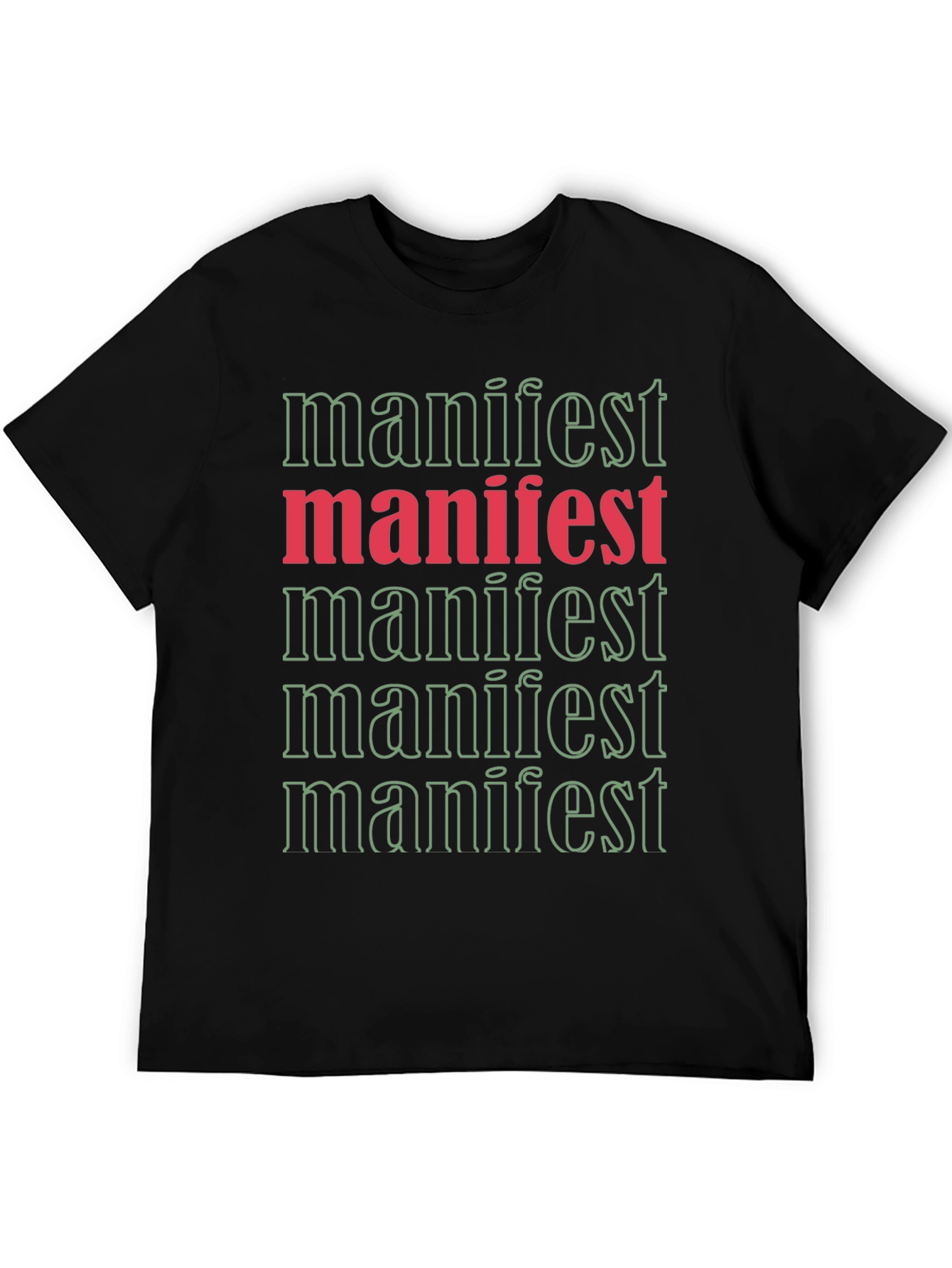 Manifest Graphic Tee - Black Cotton Casual T-Shirt