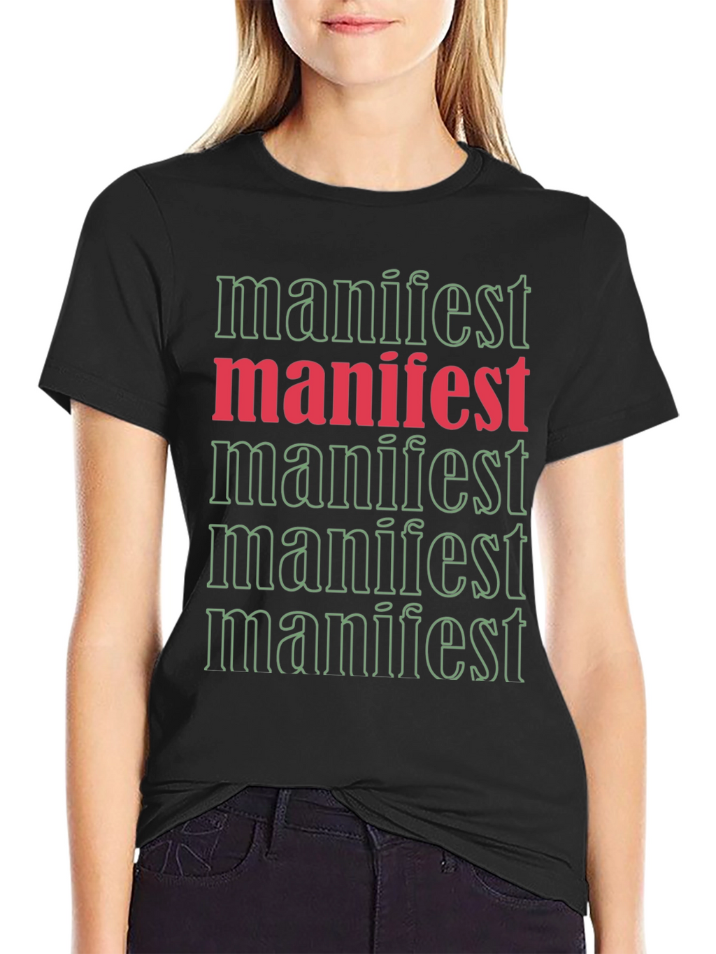 Manifest Graphic Tee - Black Cotton Casual T-Shirt