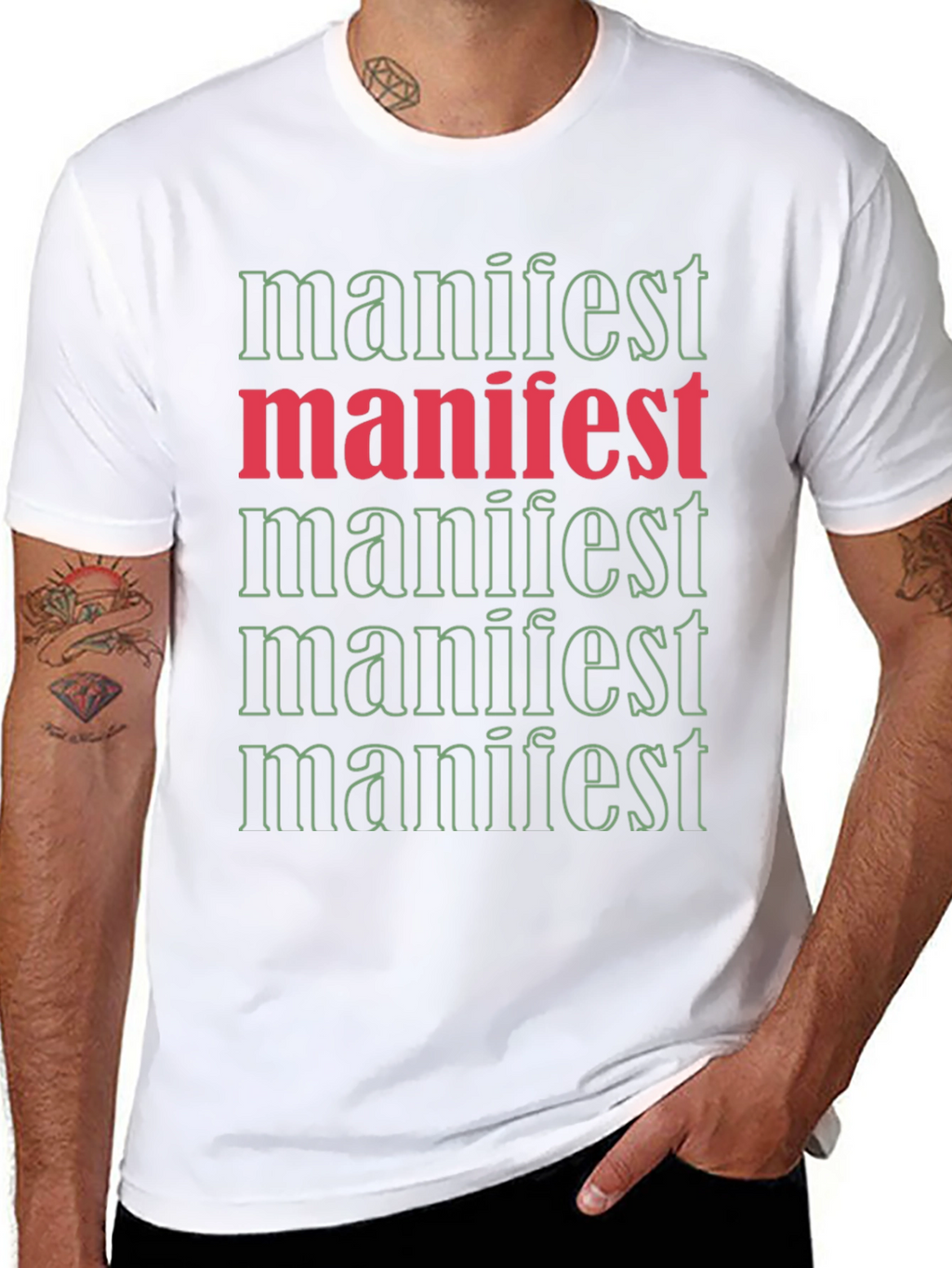 Manifest Graphic Tee - Black Cotton Casual T-Shirt