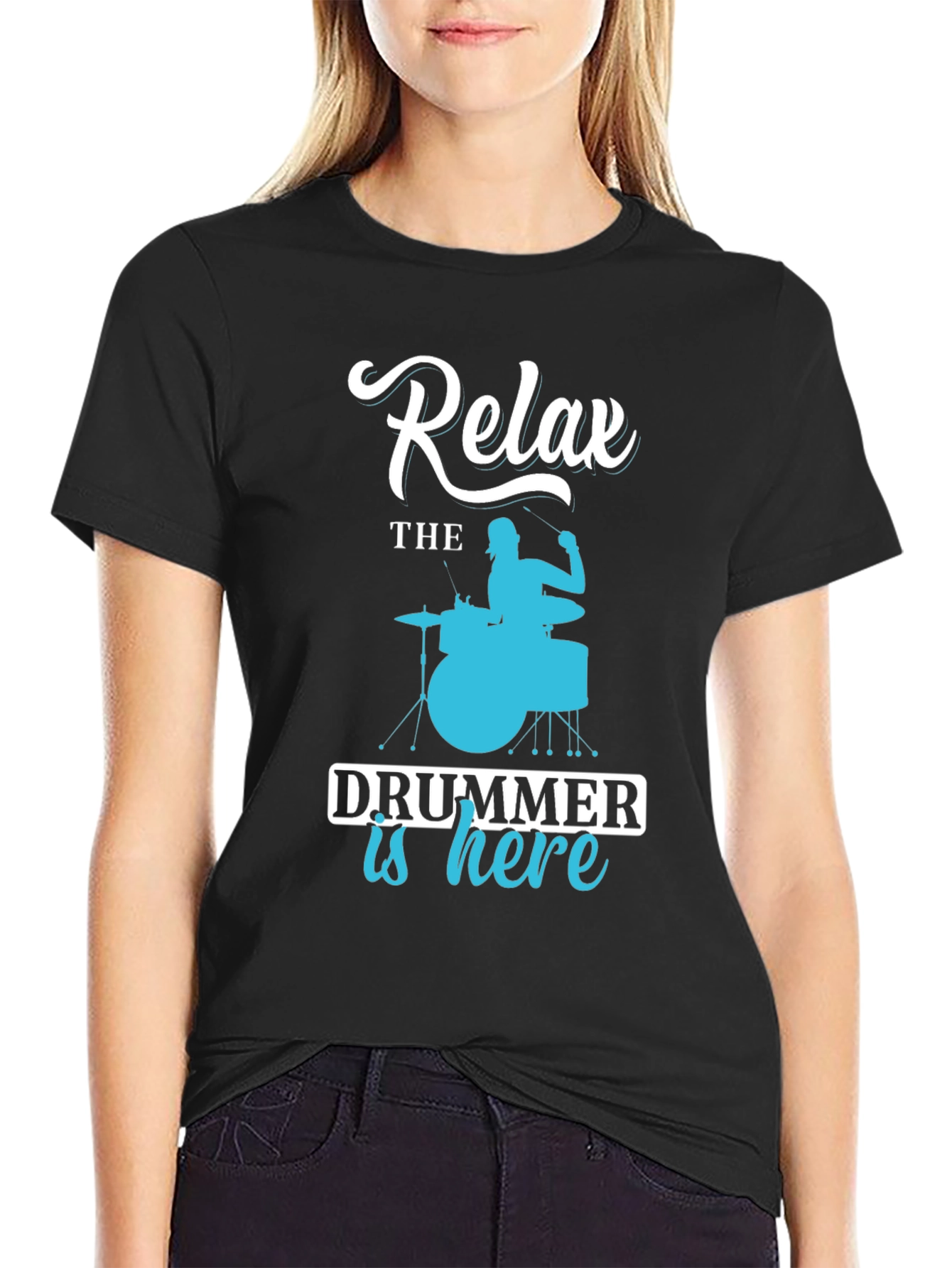 Relax The Drummer is Here - Novelty T-Shirt