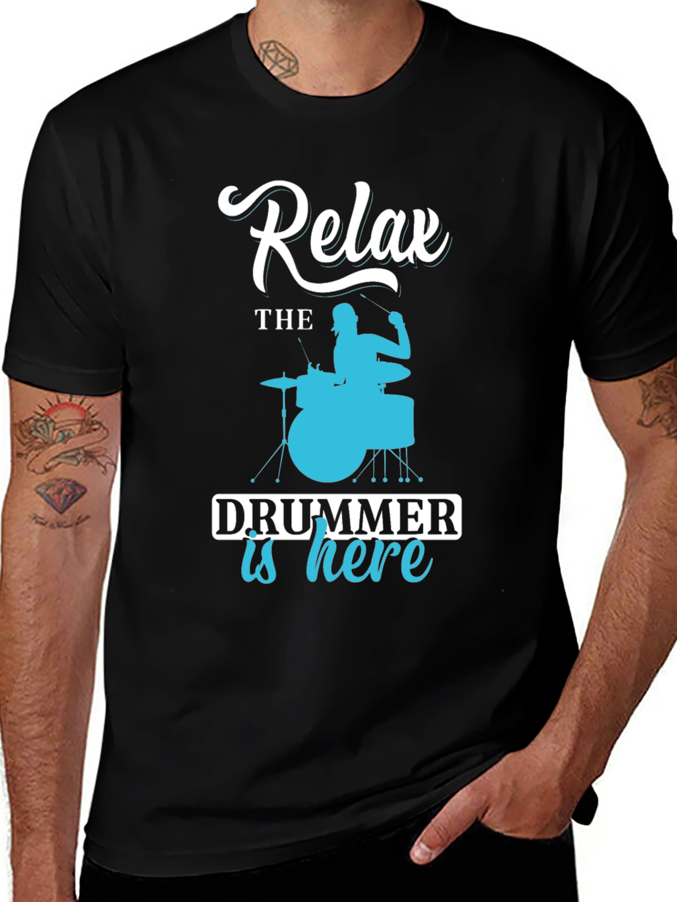 Relax The Drummer is Here - Novelty T-Shirt