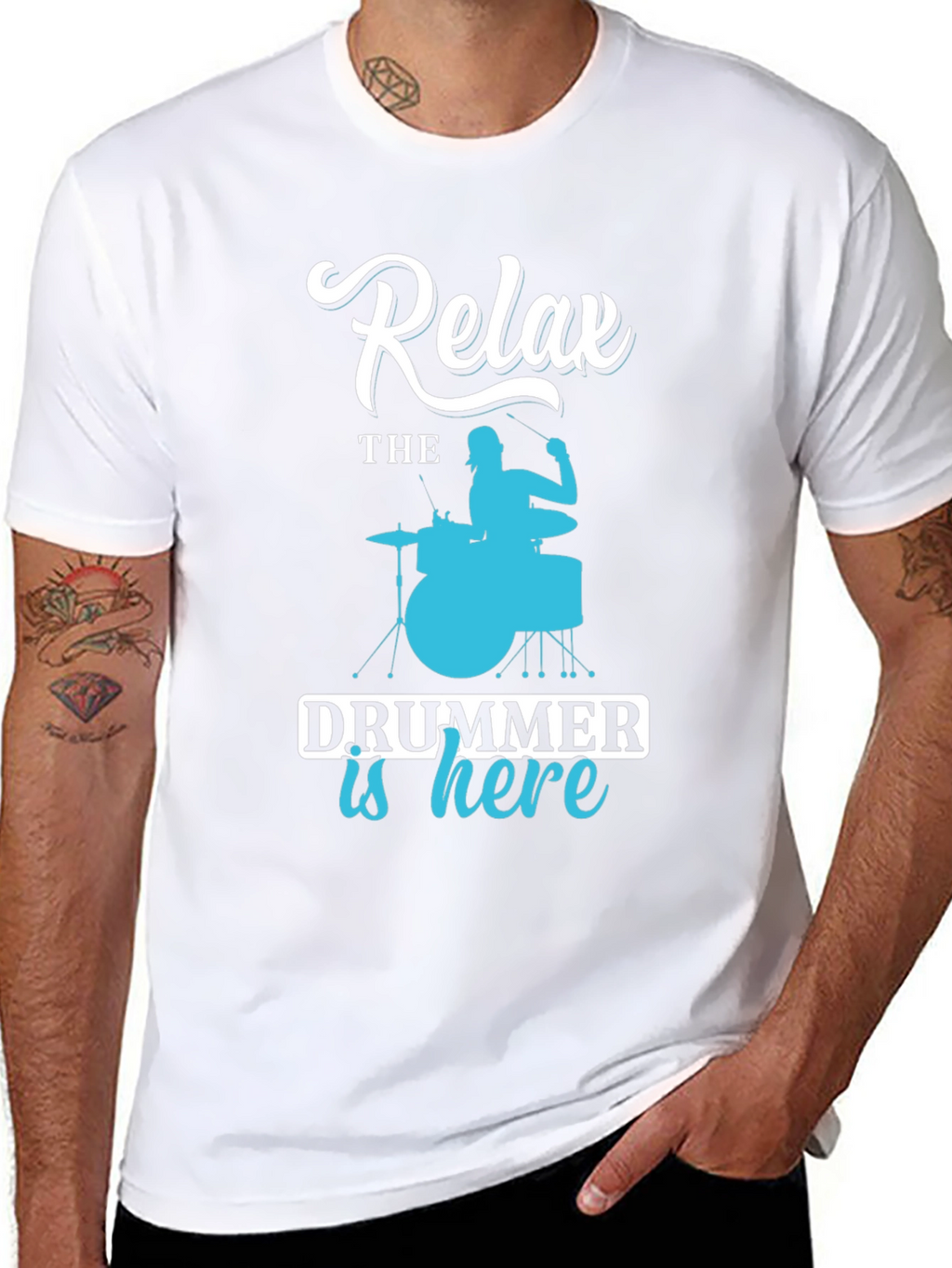Relax The Drummer is Here - Novelty T-Shirt