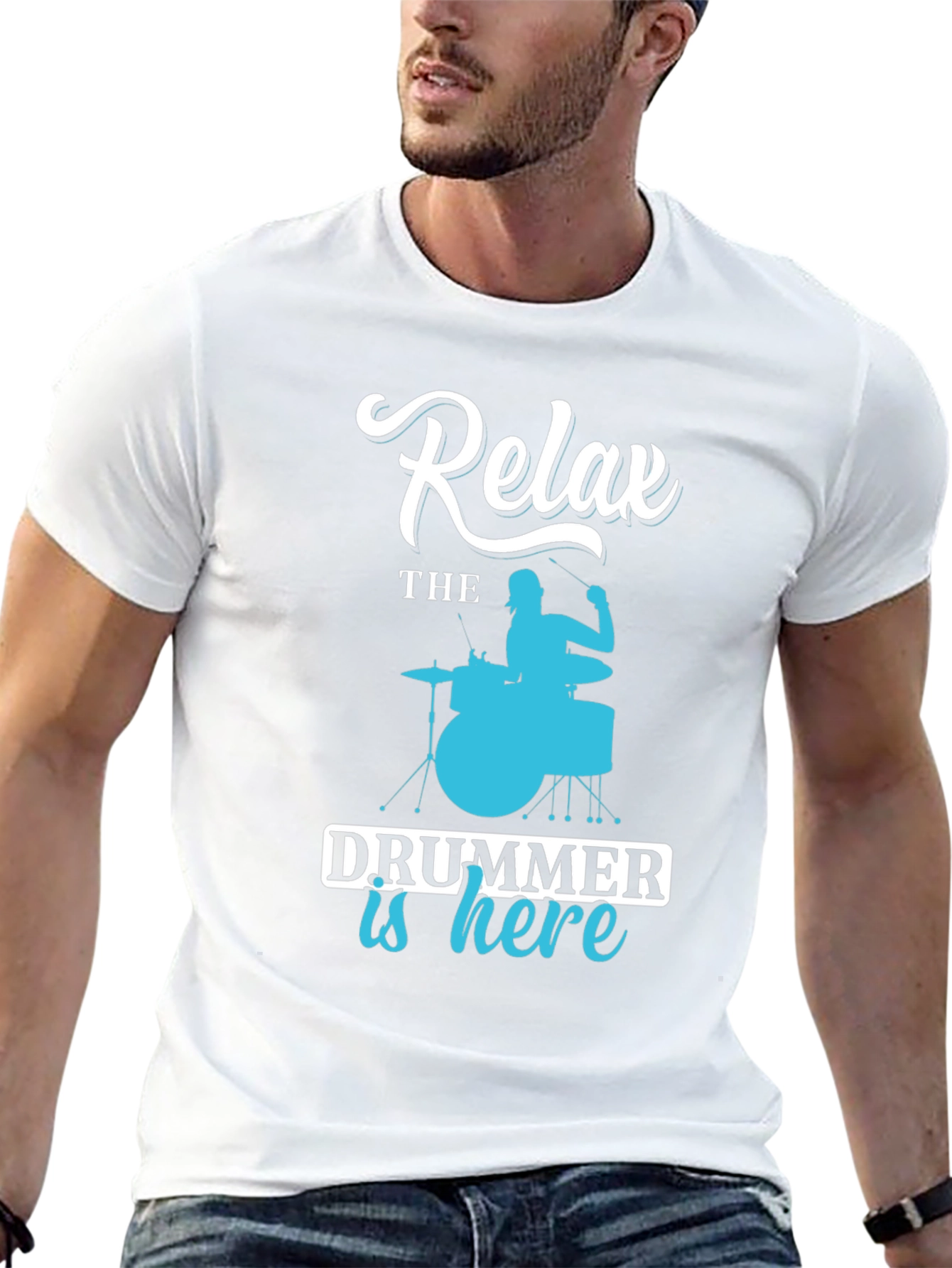 Relax The Drummer is Here - Novelty T-Shirt