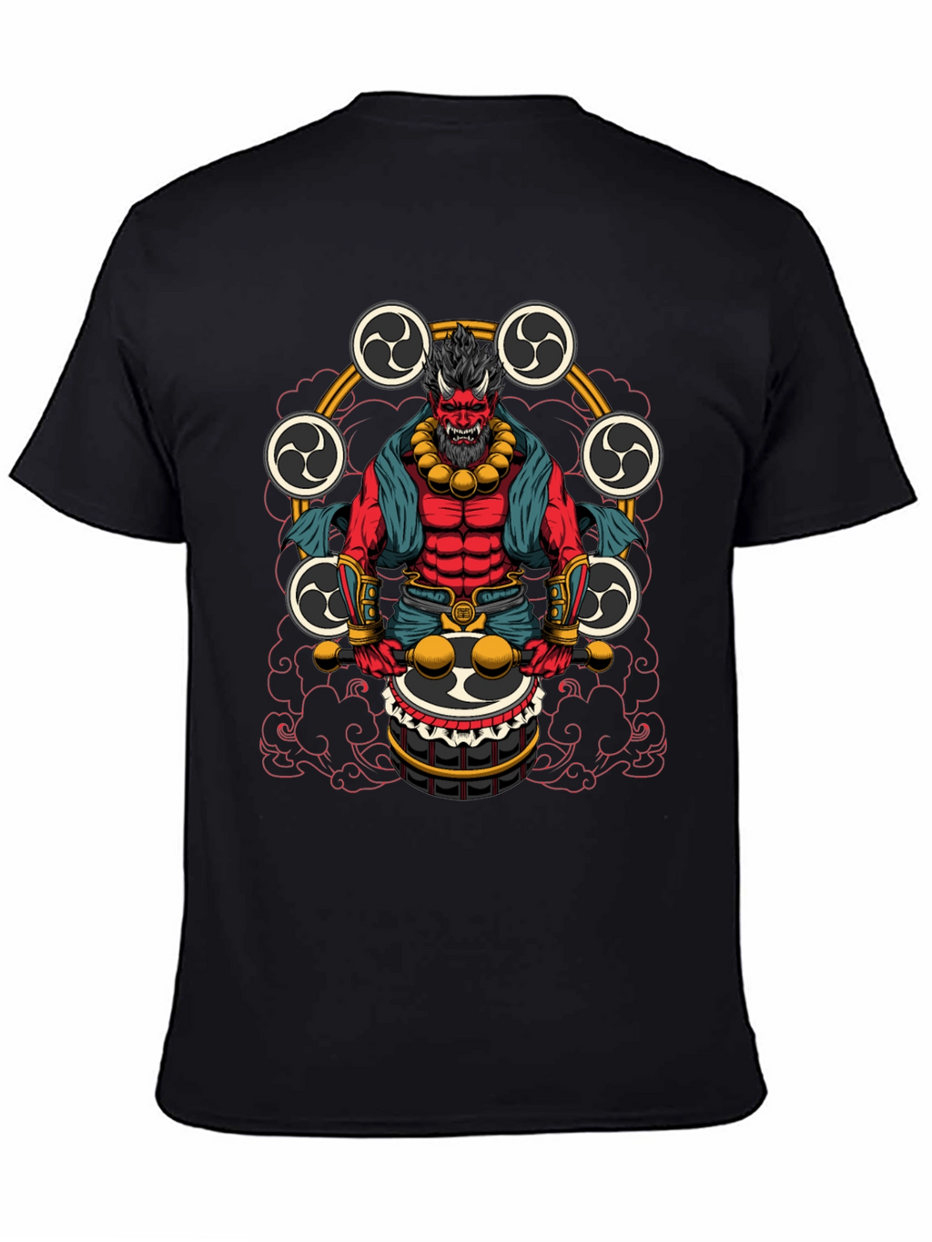 Japanese Oni Drummer T-Shirt - Unique Design