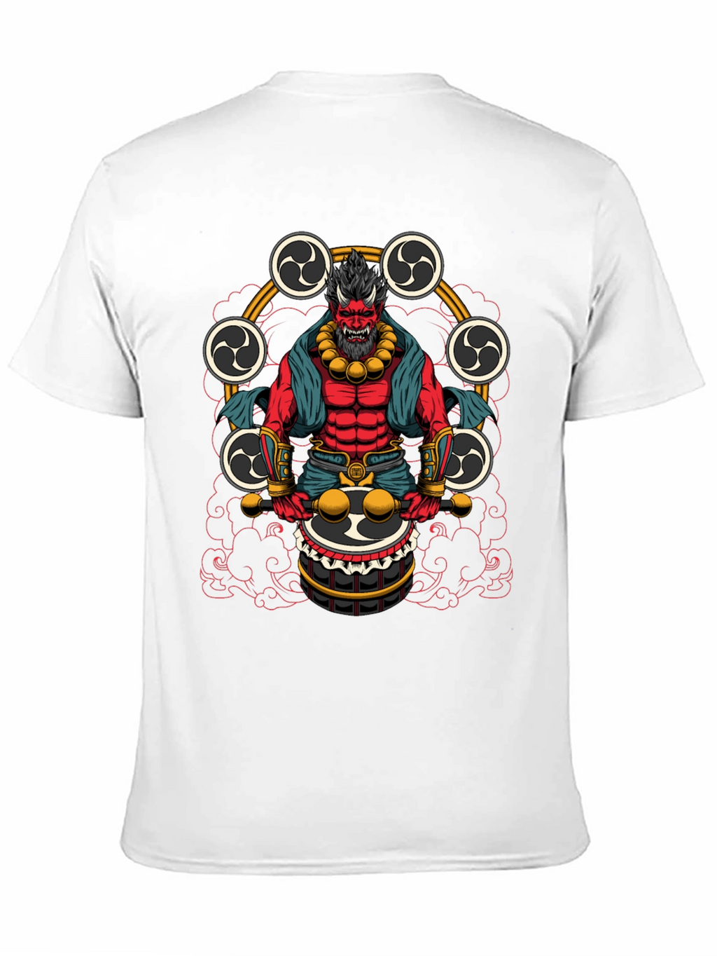 Japanese Oni Drummer T-Shirt - Unique Design