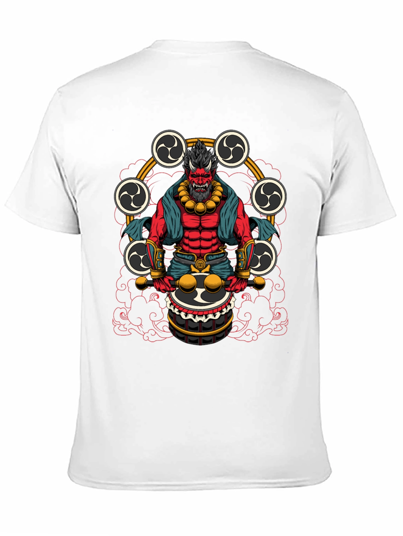 Japanese Oni Drummer T-Shirt - Unique Design