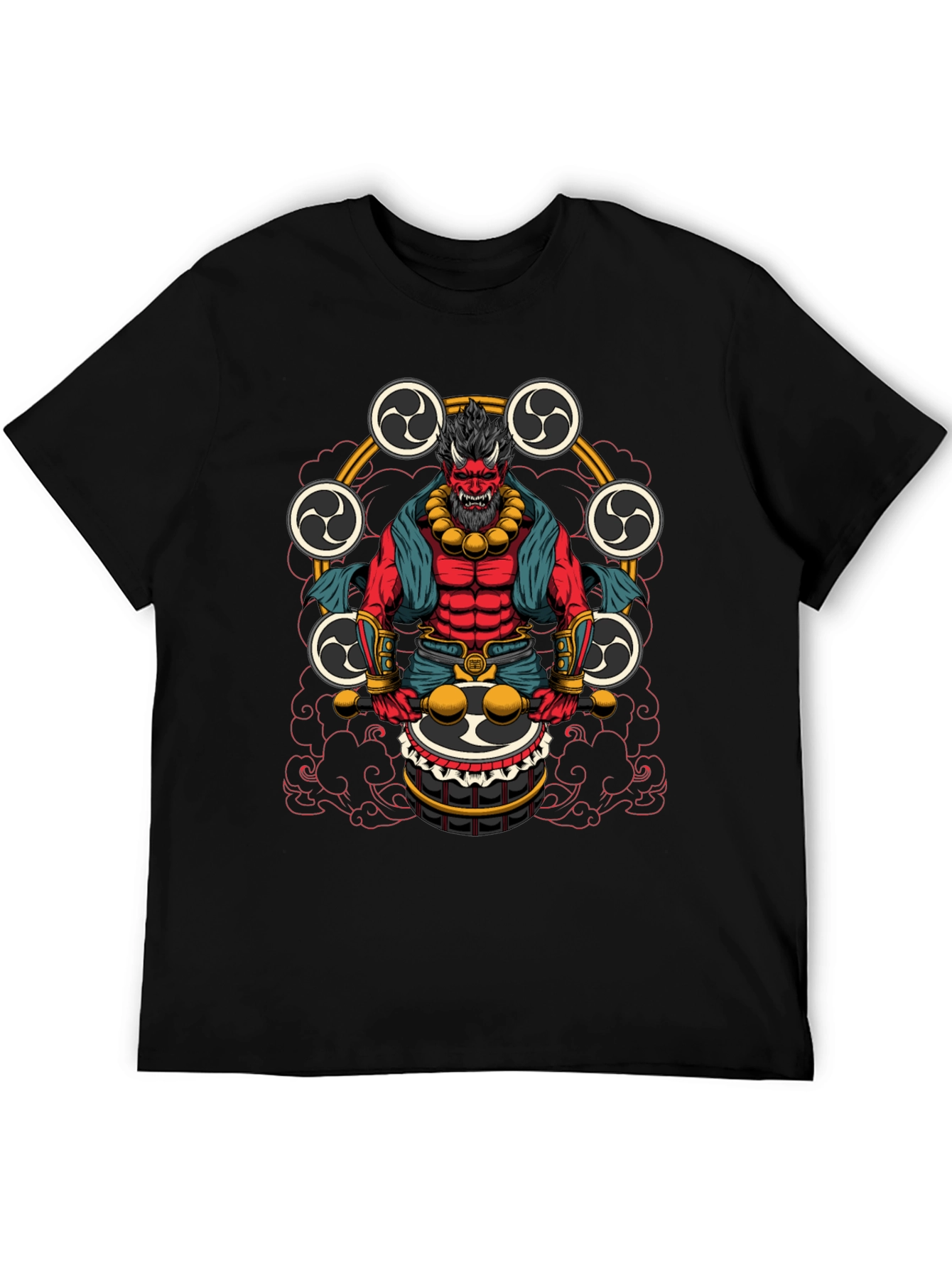 Japanese Oni Drummer T-Shirt - Unique Design