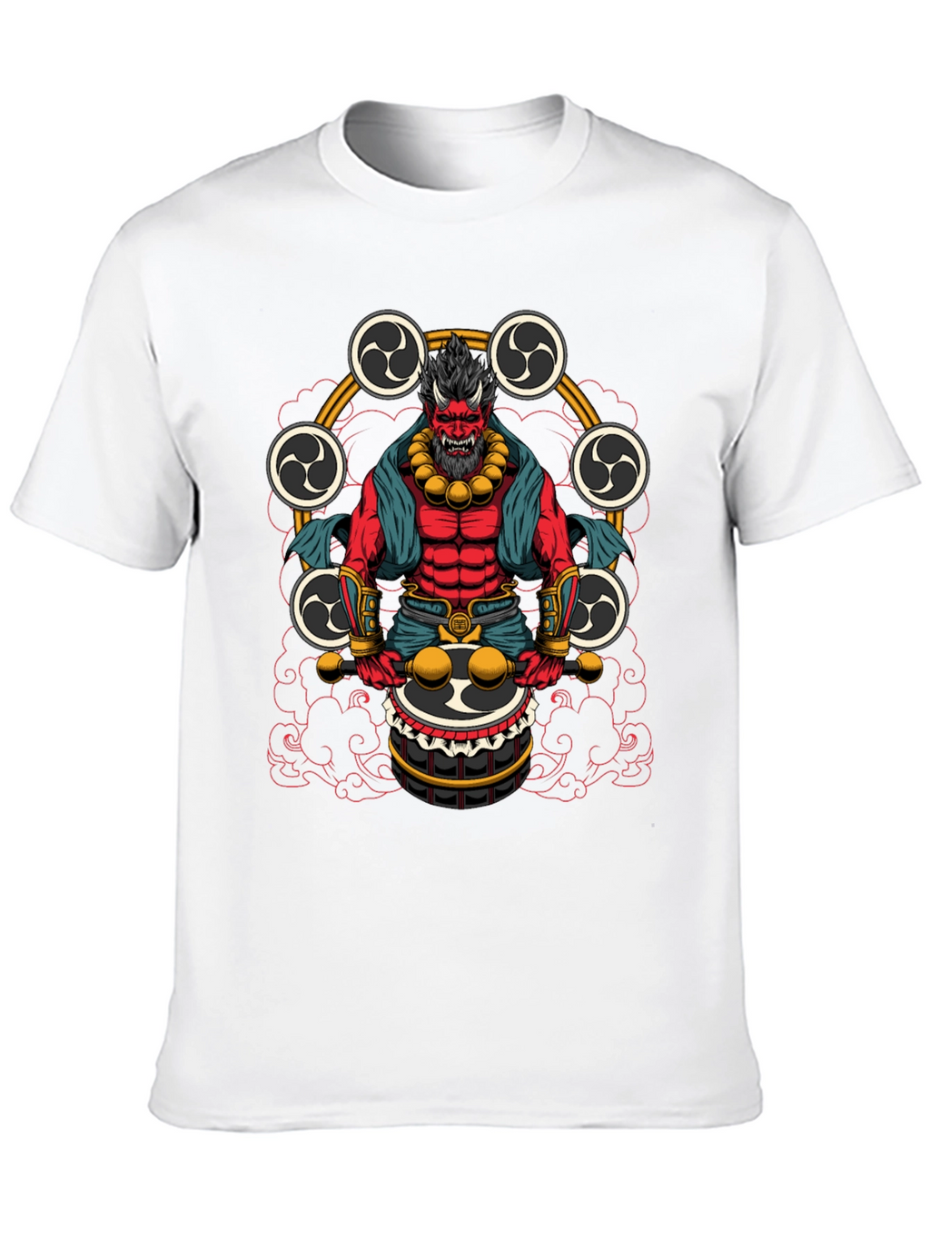Japanese Oni Drummer T-Shirt - Unique Design